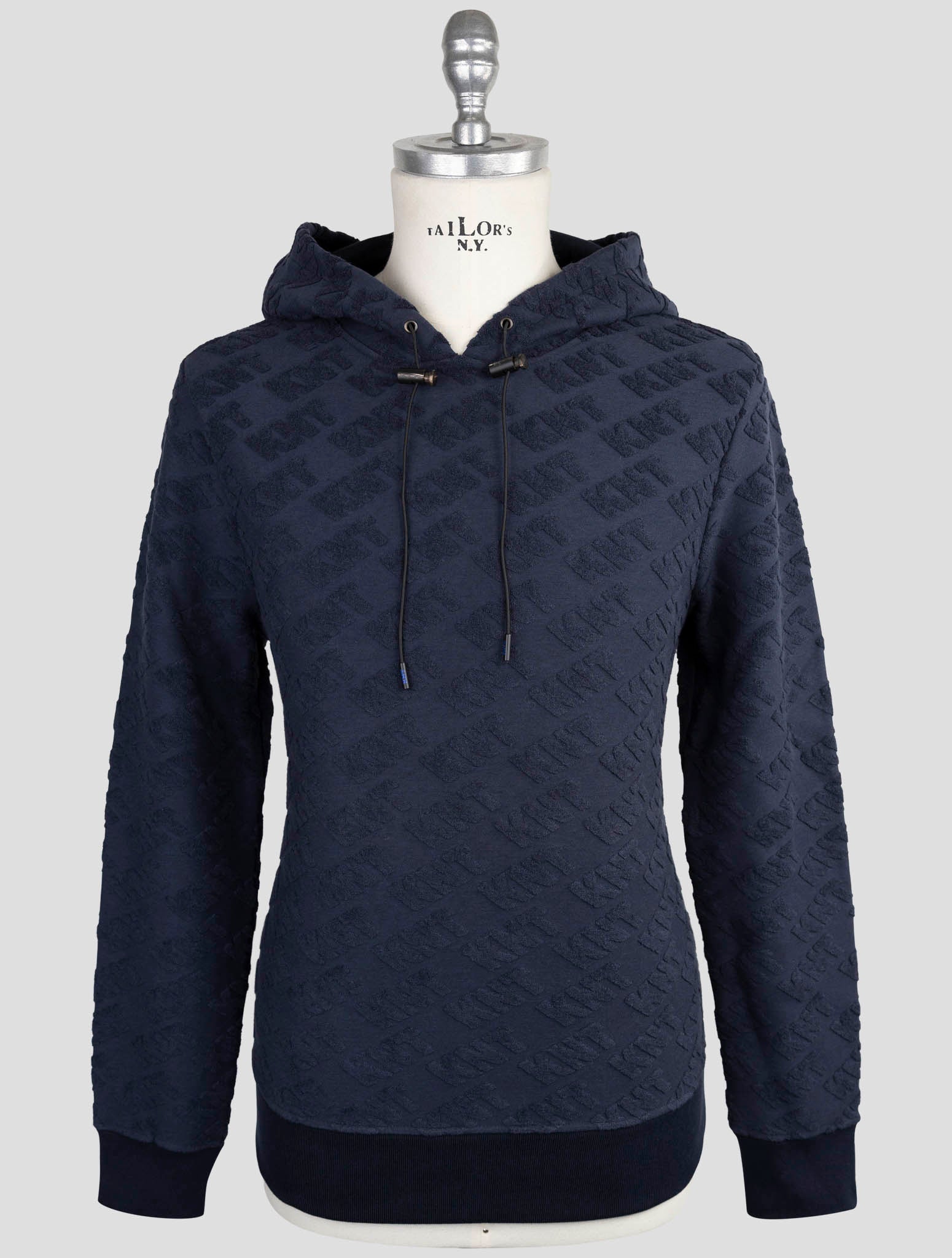 Kiton Knt Blue Cotton Pa Sweater Hoodie