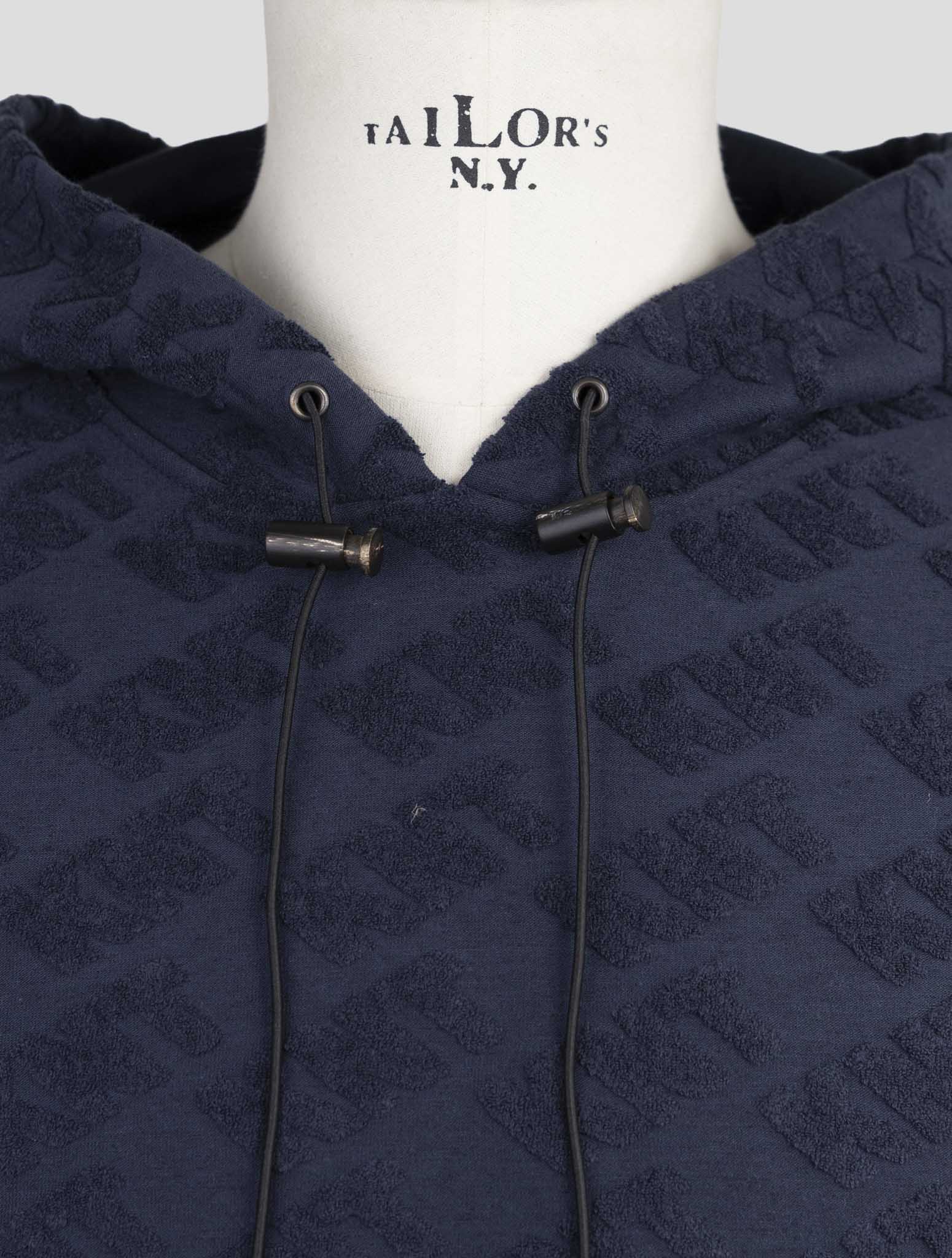 Kiton Knt Blue Cotton Pa Sweater Hoodie