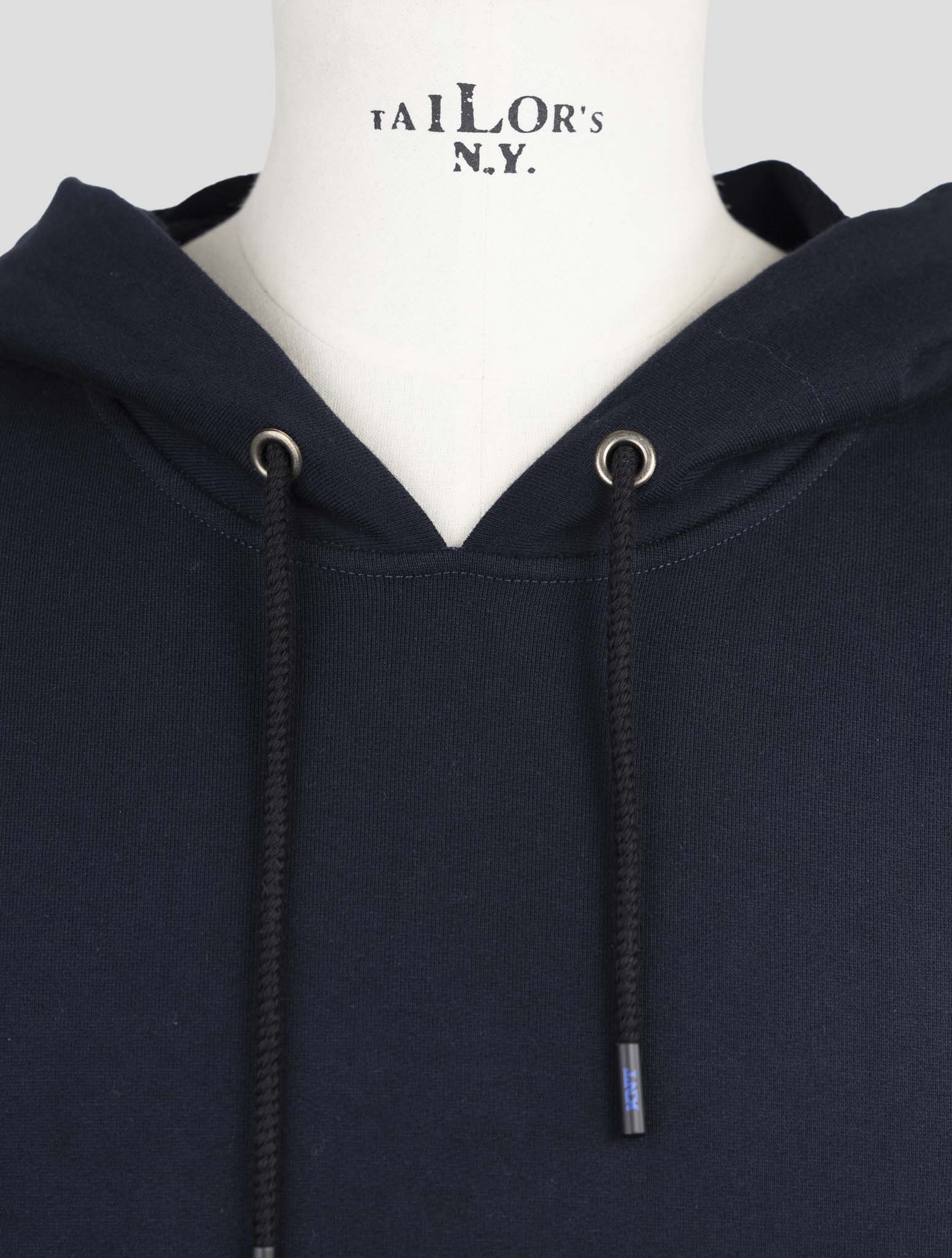 Kiton Knt Blue Cotton Sweater Hoodie