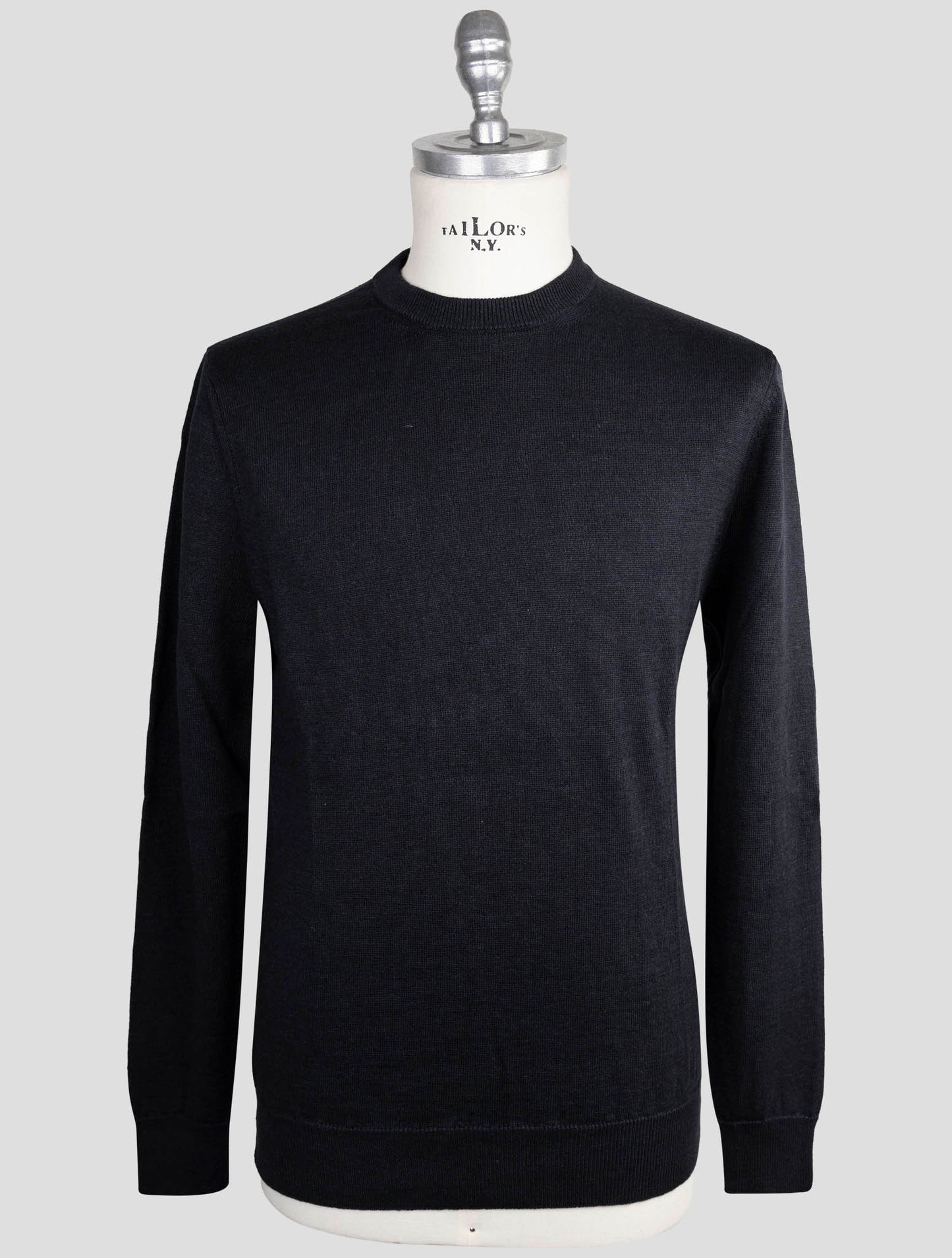 Kiton Knt Blue Linen Cotton Sweater Crewneck
