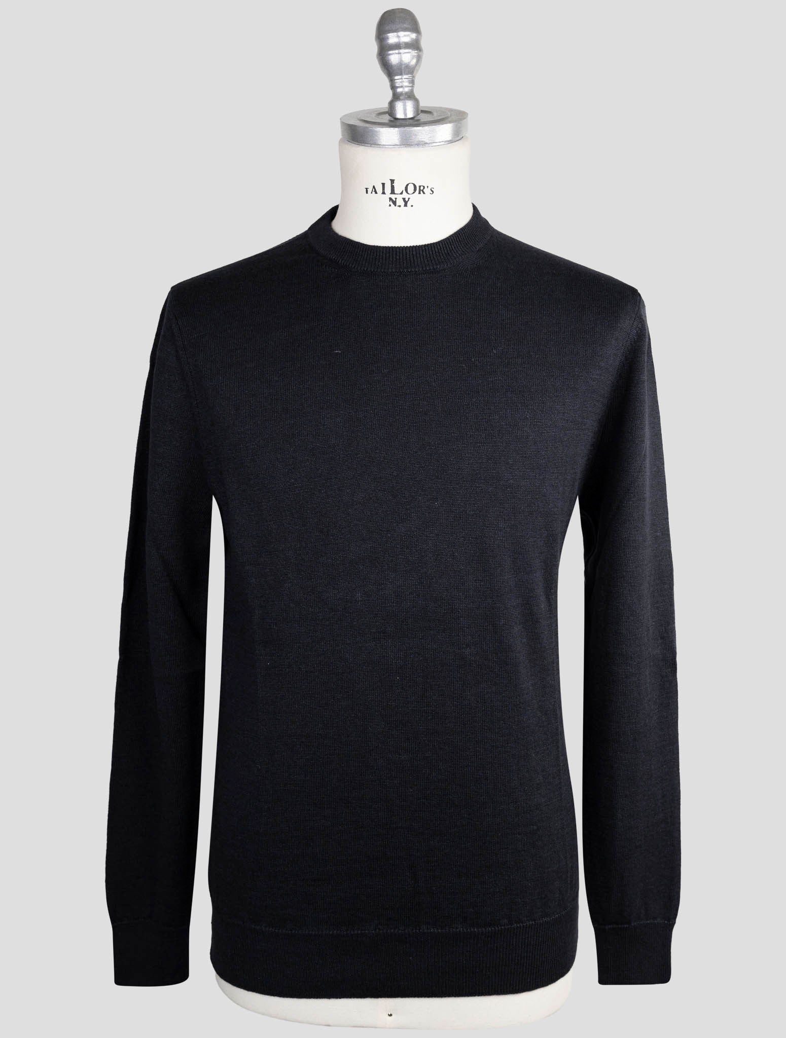 Kiton Knt Blue Linen Cotton Sweater Crewneck
