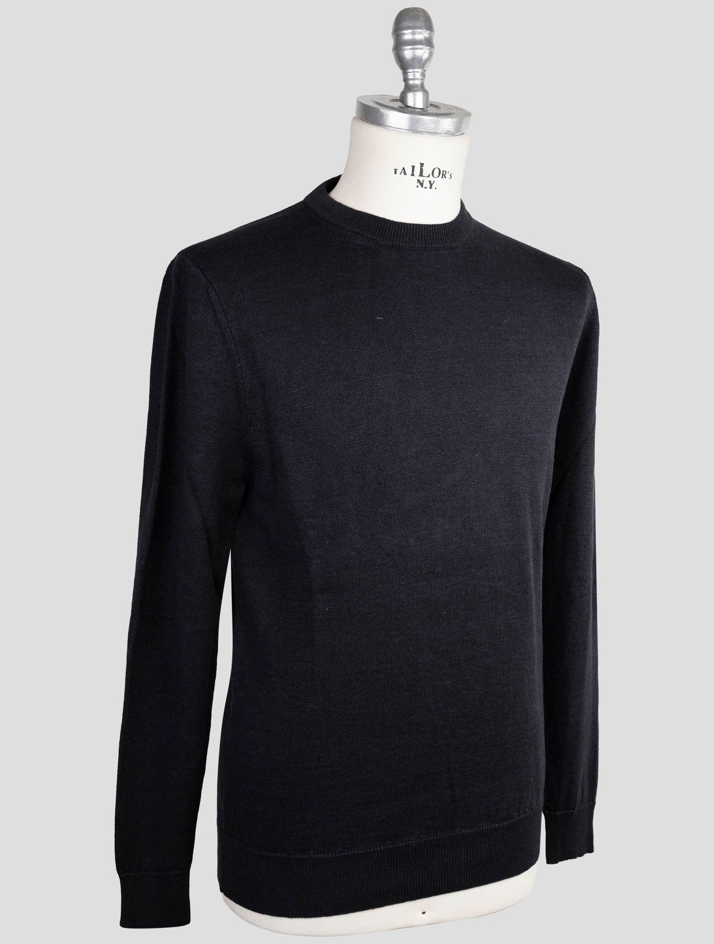 Kiton Knt Blue Linen Cotton Sweater Crewneck
