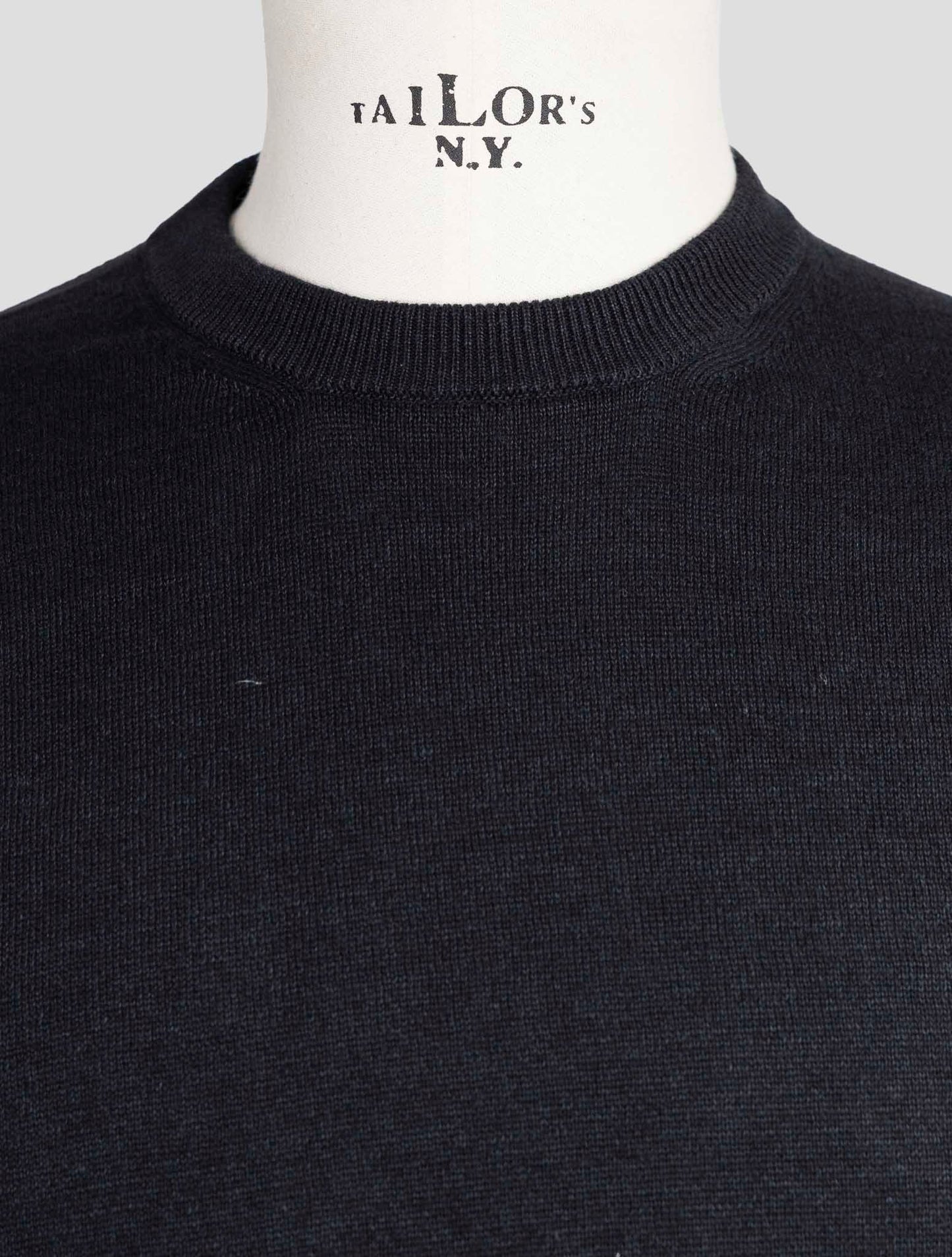 Kiton Knt Blue Linen Cotton Sweater Crewneck