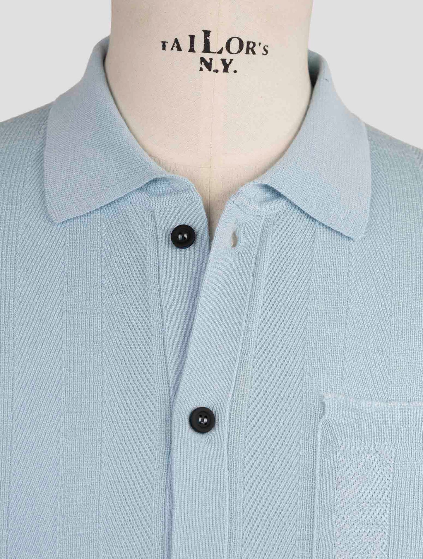 Kiton Knt Light Blue Cotton Short Sleeve Shirt