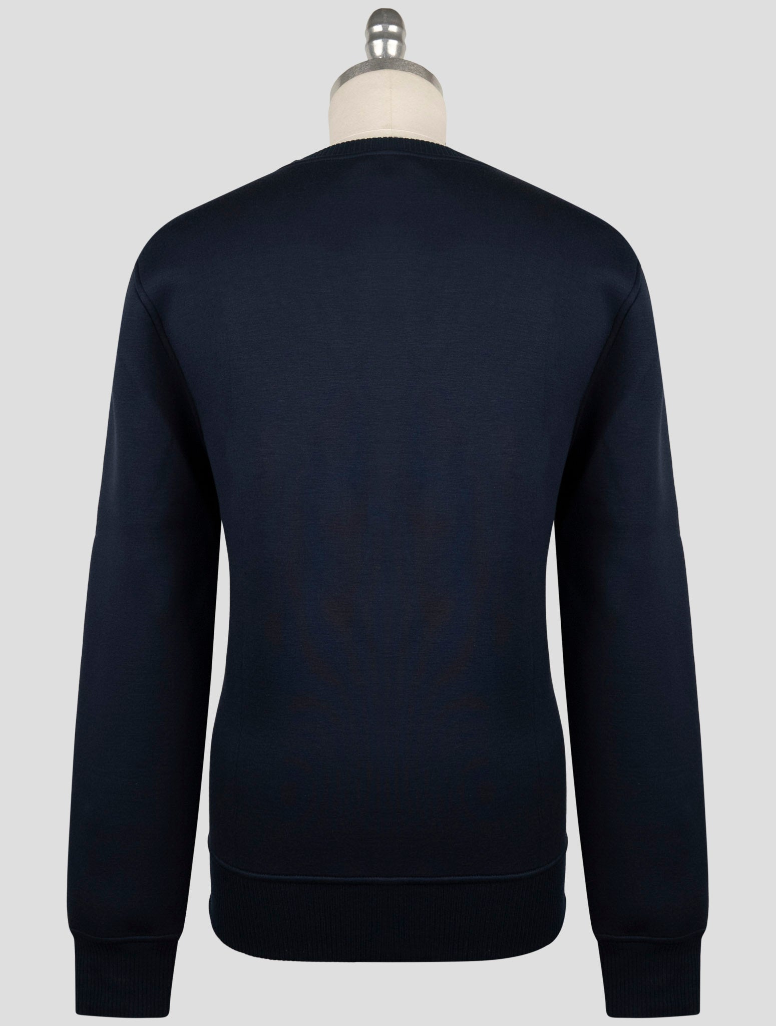 Kiton Knt Blue Cotton Sweater Crewneck