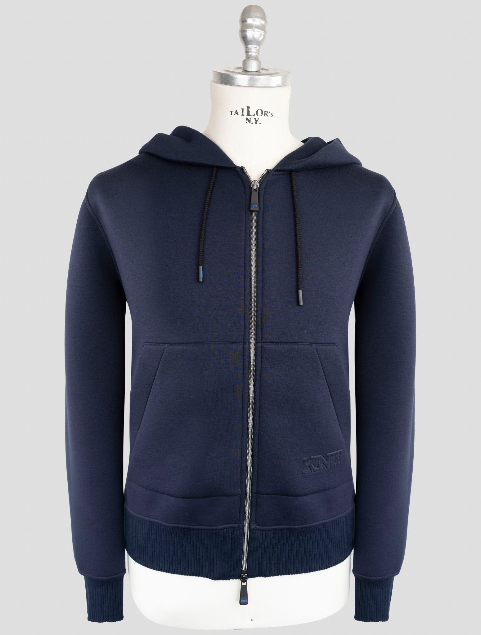 Kiton Knt Blue Viscose Ea Sweater Full Zip