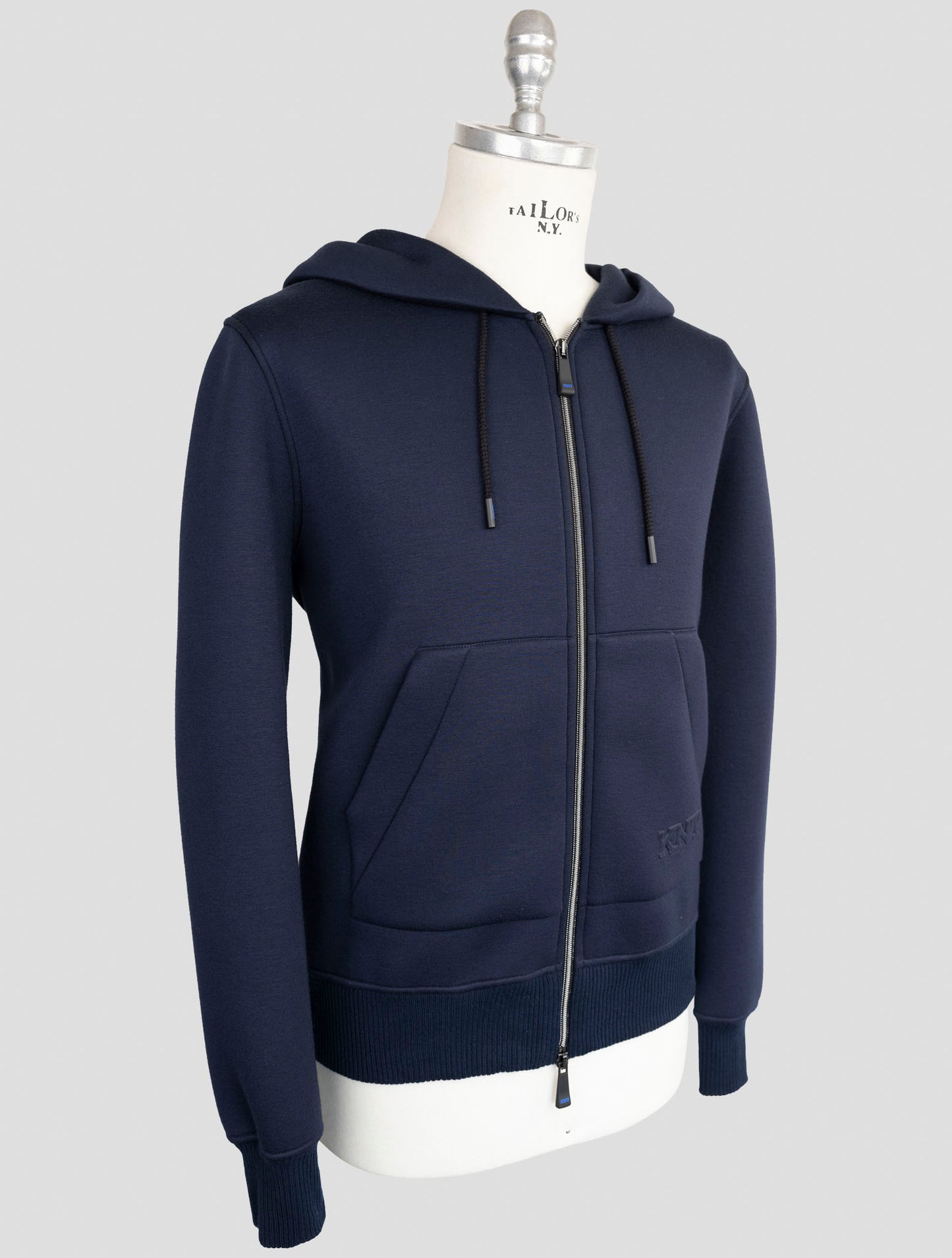 Kiton Knt Blue Viscose Ea Sweater Full Zip