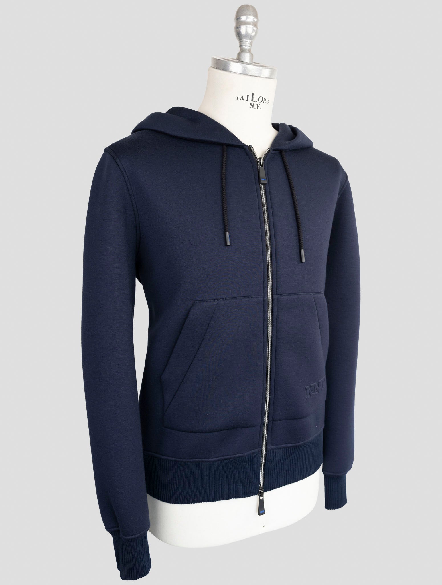 Kiton Knt Blue Viscose Ea Sweater Full Zip