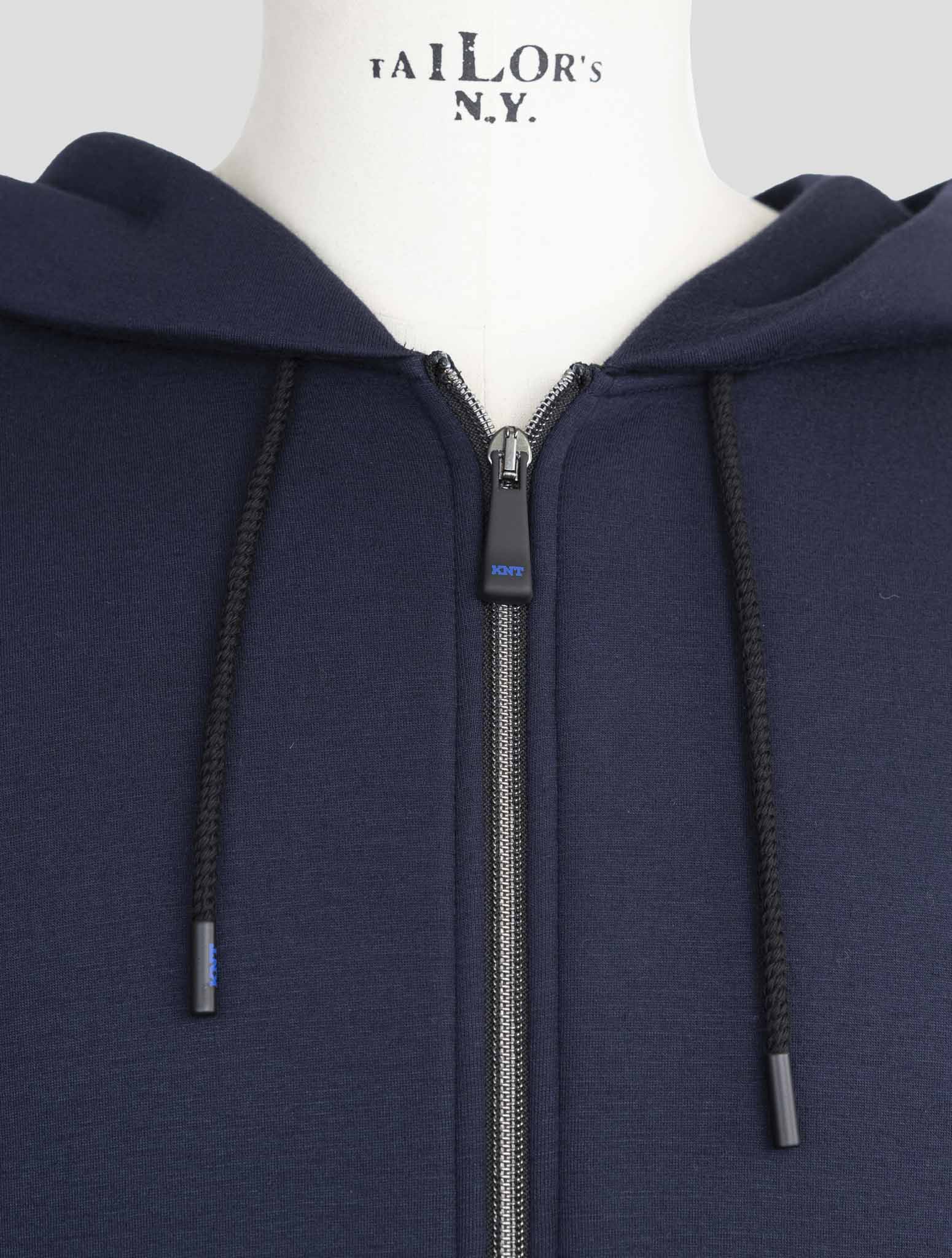 Kiton Knt Blue Viscose Ea Sweater Full Zip