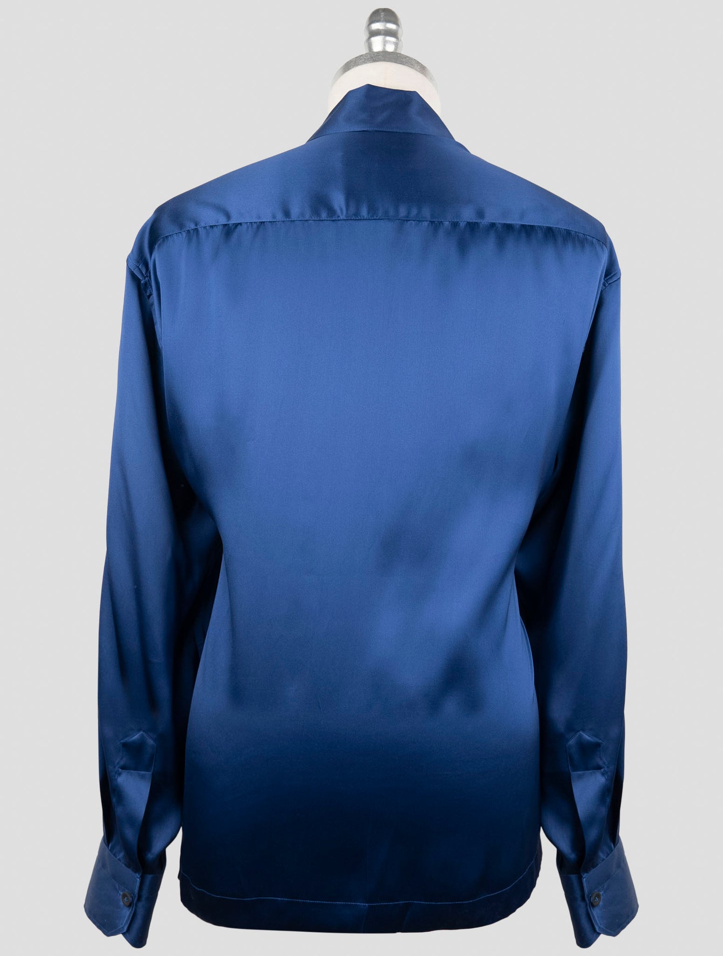Kiton Knt Blue Silk Shirt