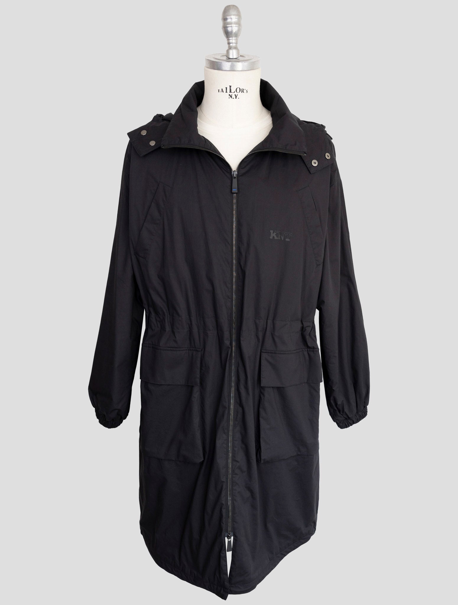 Kiton Knt Blue Cotton Overoat