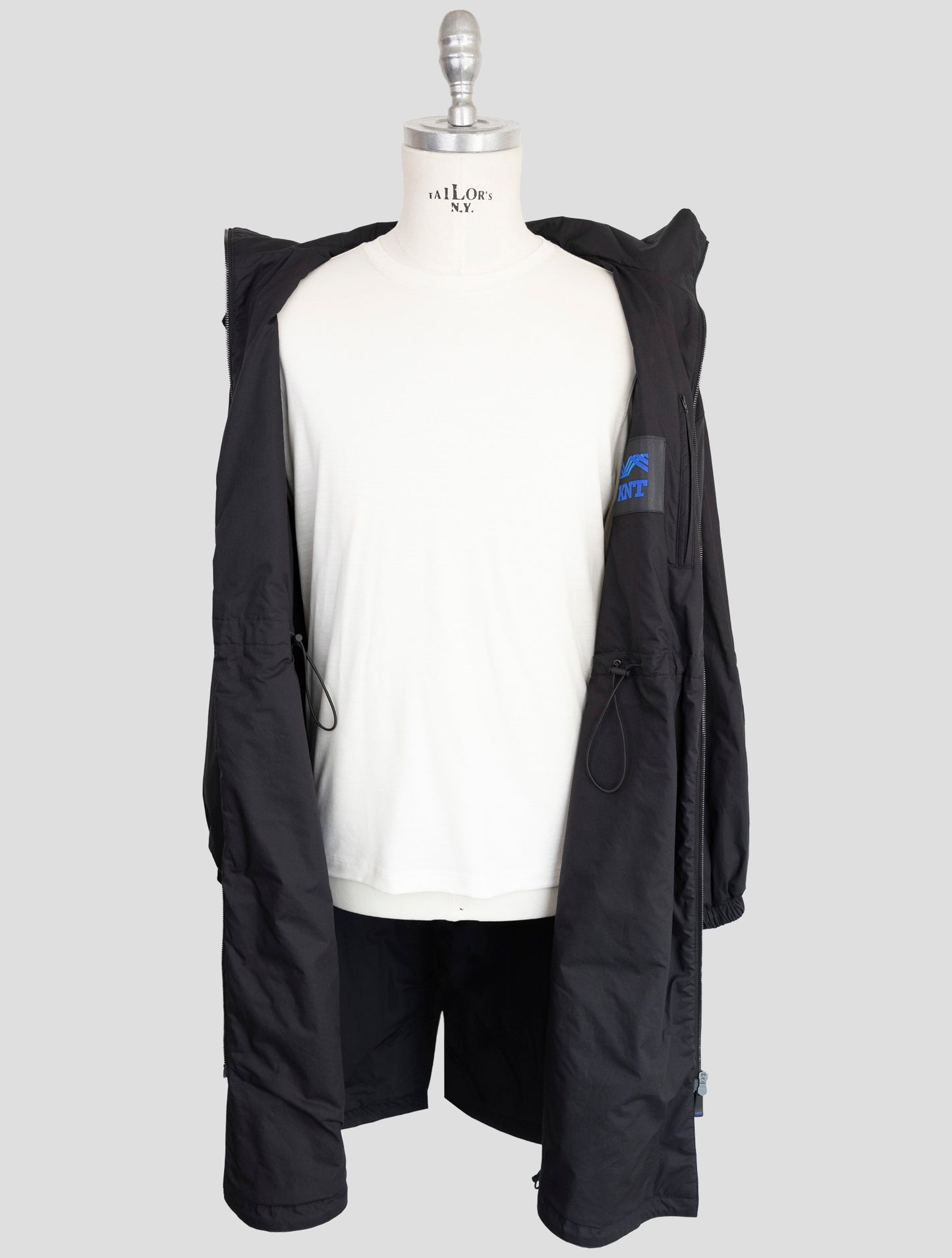 Kiton Knt Blue Cotton Overoat