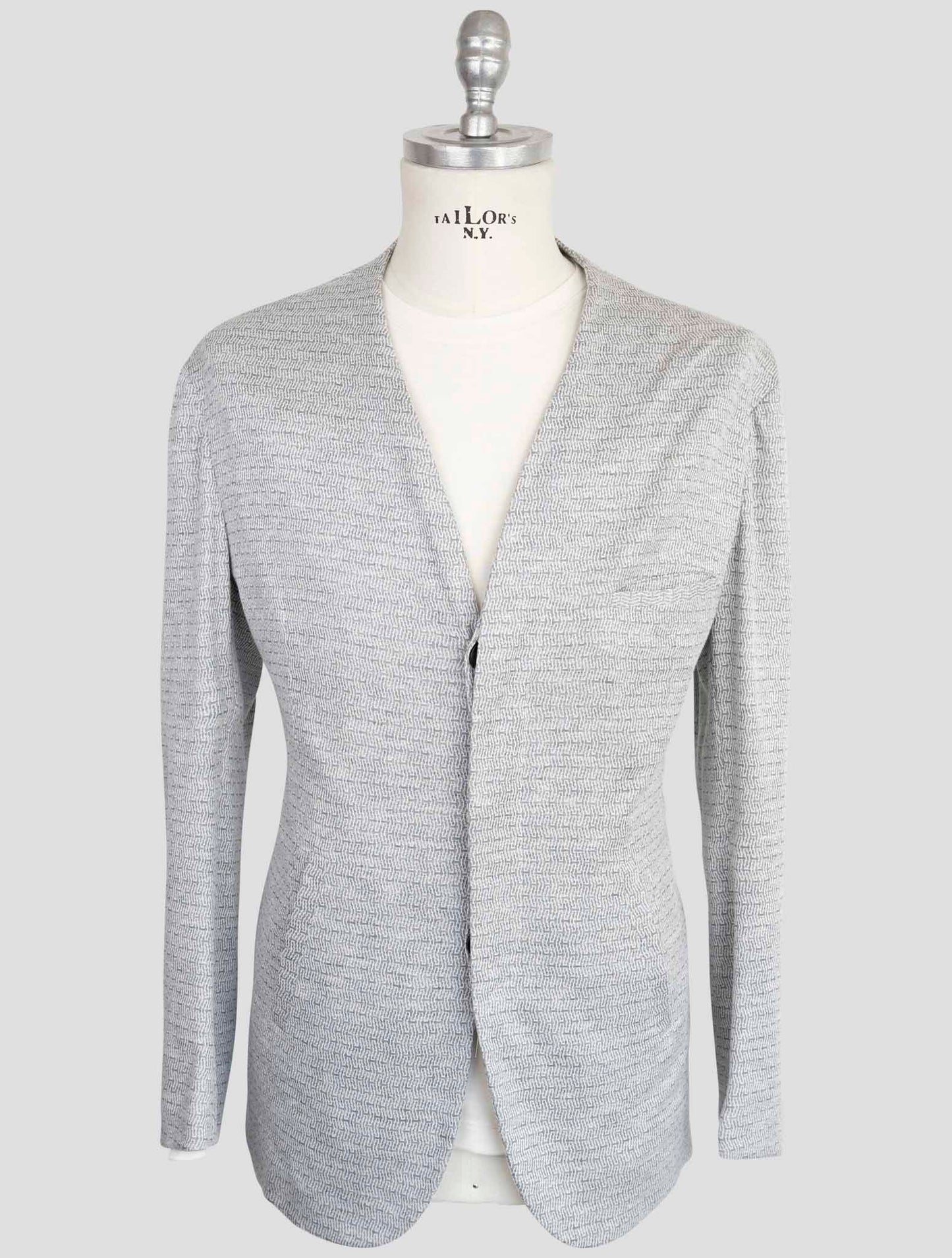 Kiton Knt Gray Cotton Cashmere Pa Blazers
