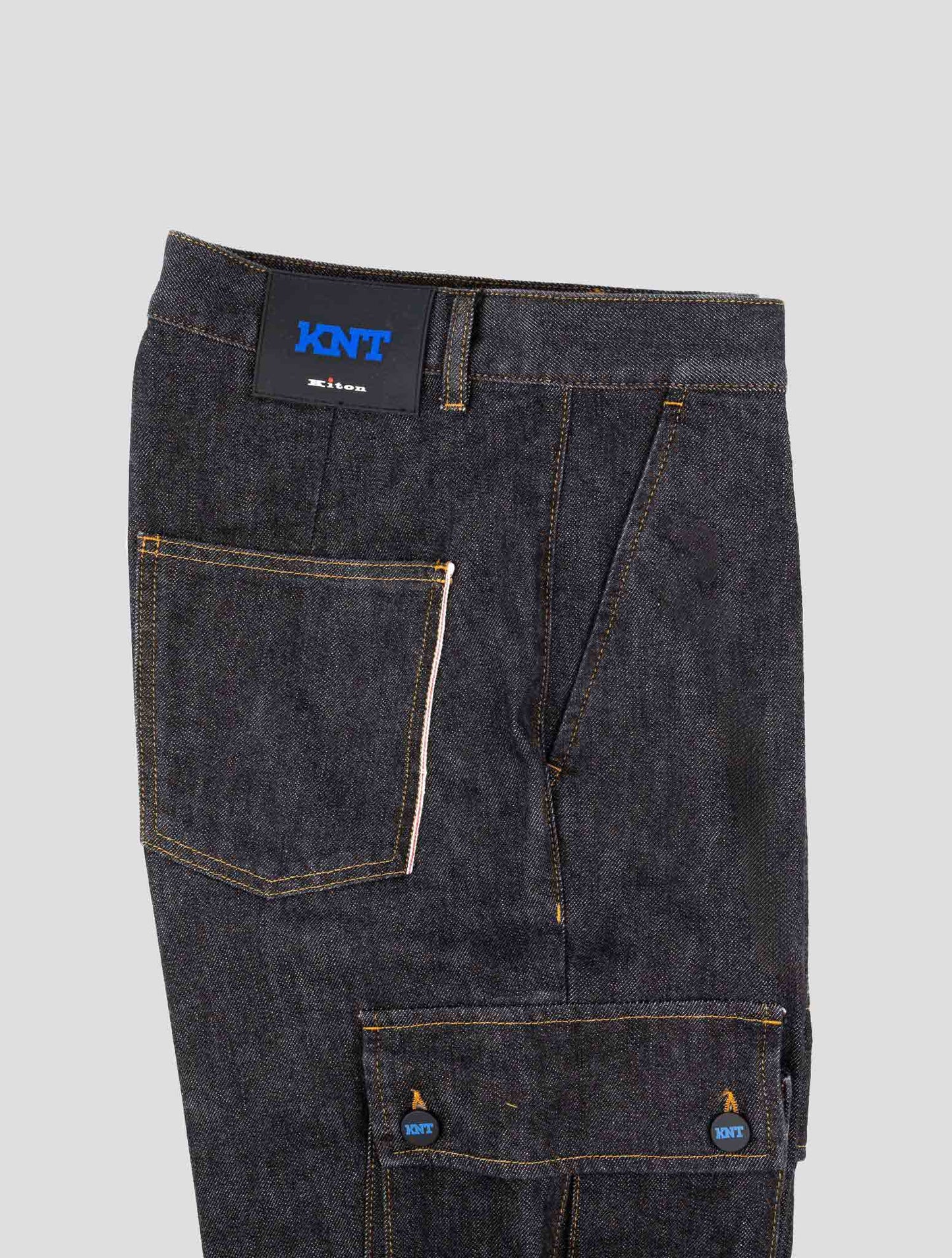 Kiton Knt Dark Gray Cotton Pe Cargo Jeans