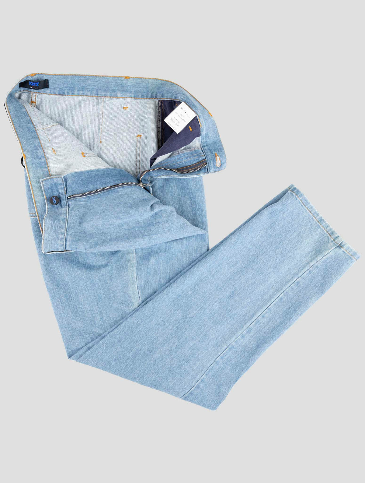 Kiton KNT Light Blue Cotton Jeans - Handmade Italian Regular Fit – Mr ...