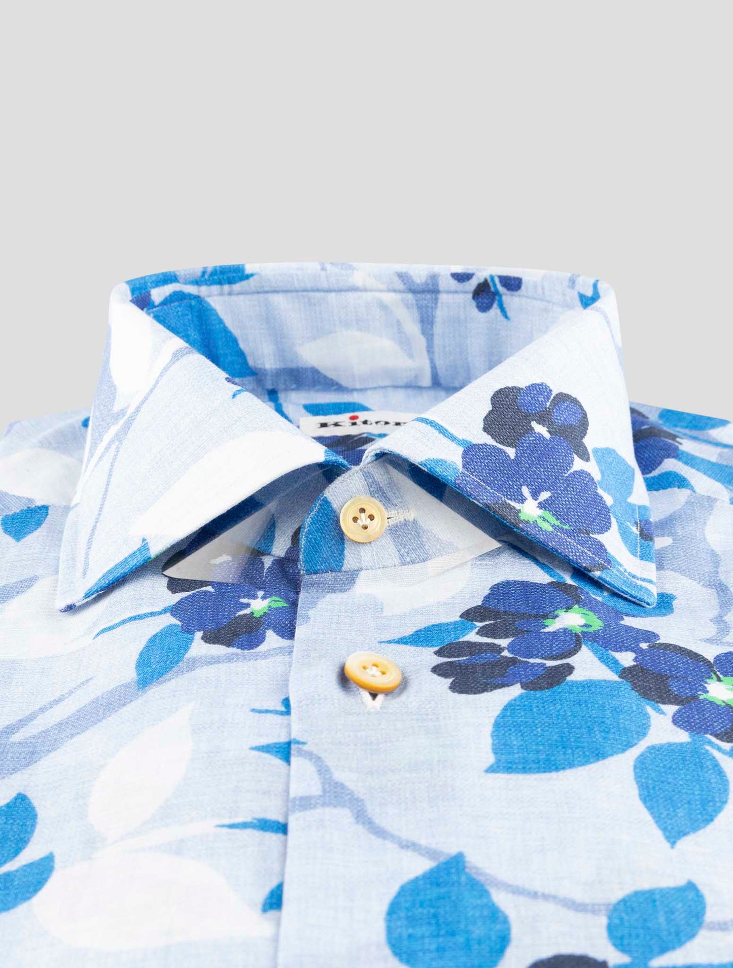 Kiton Light Blue Cotton Linen Shirt