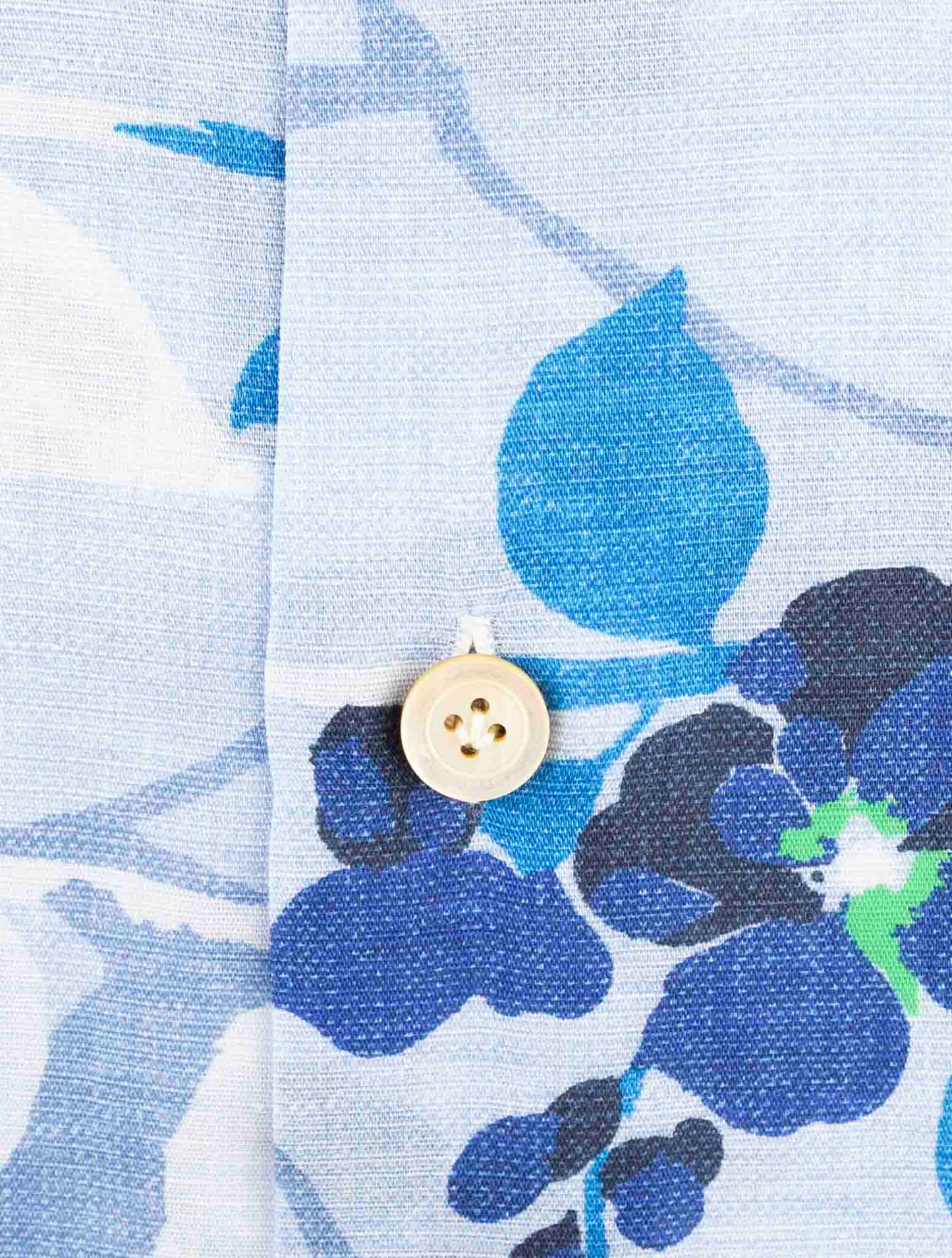 Kiton Light Blue Cotton Linen Shirt