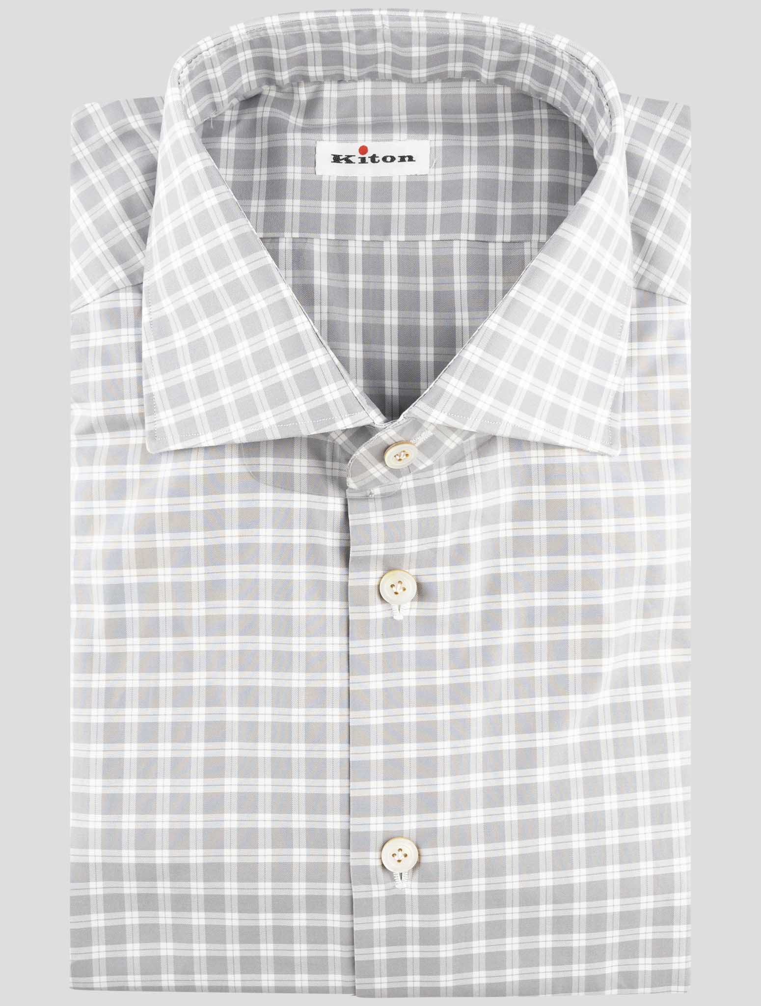 Kiton Gray Cotton Shirt