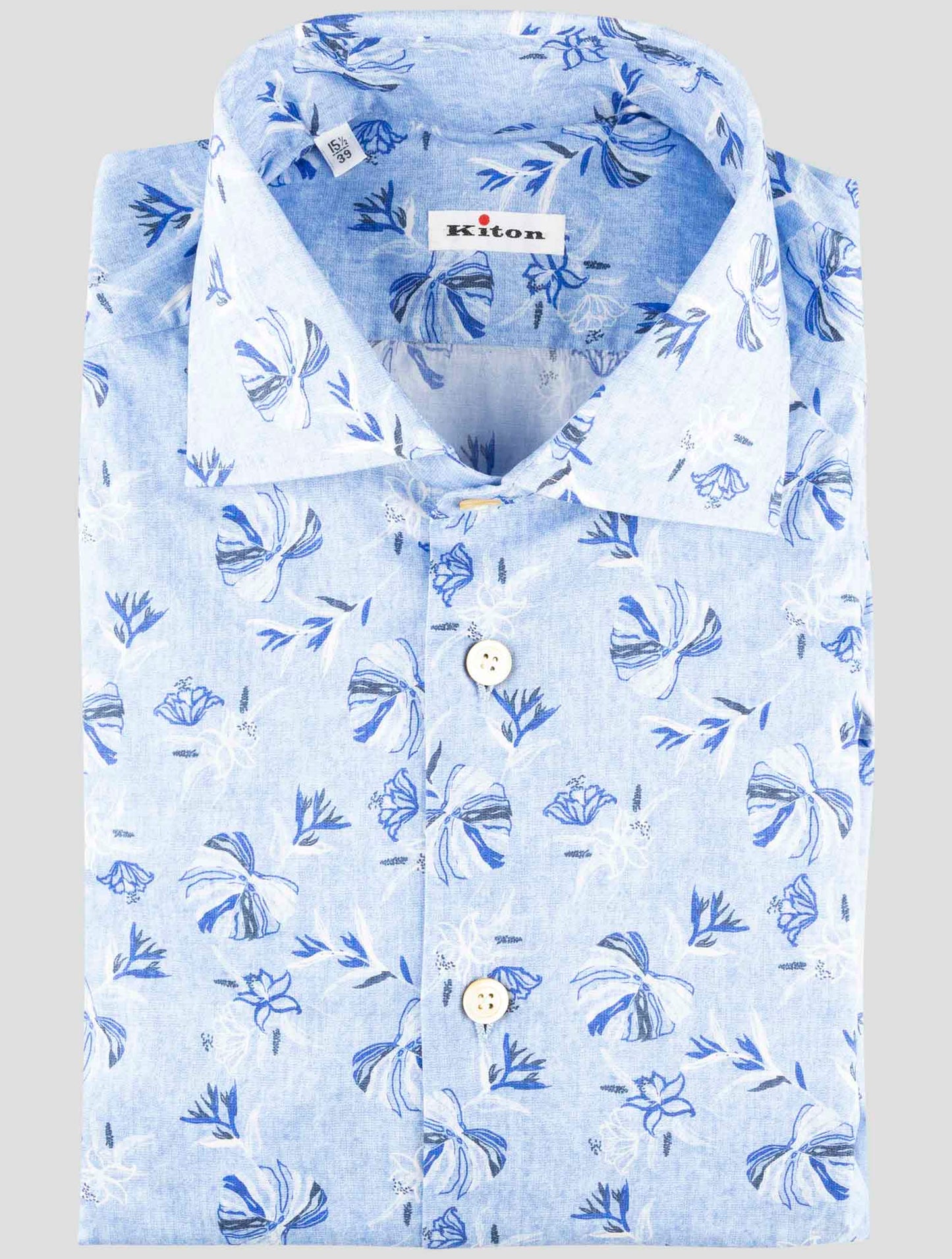 Kiton Light Blue Cotton Ea Shirt