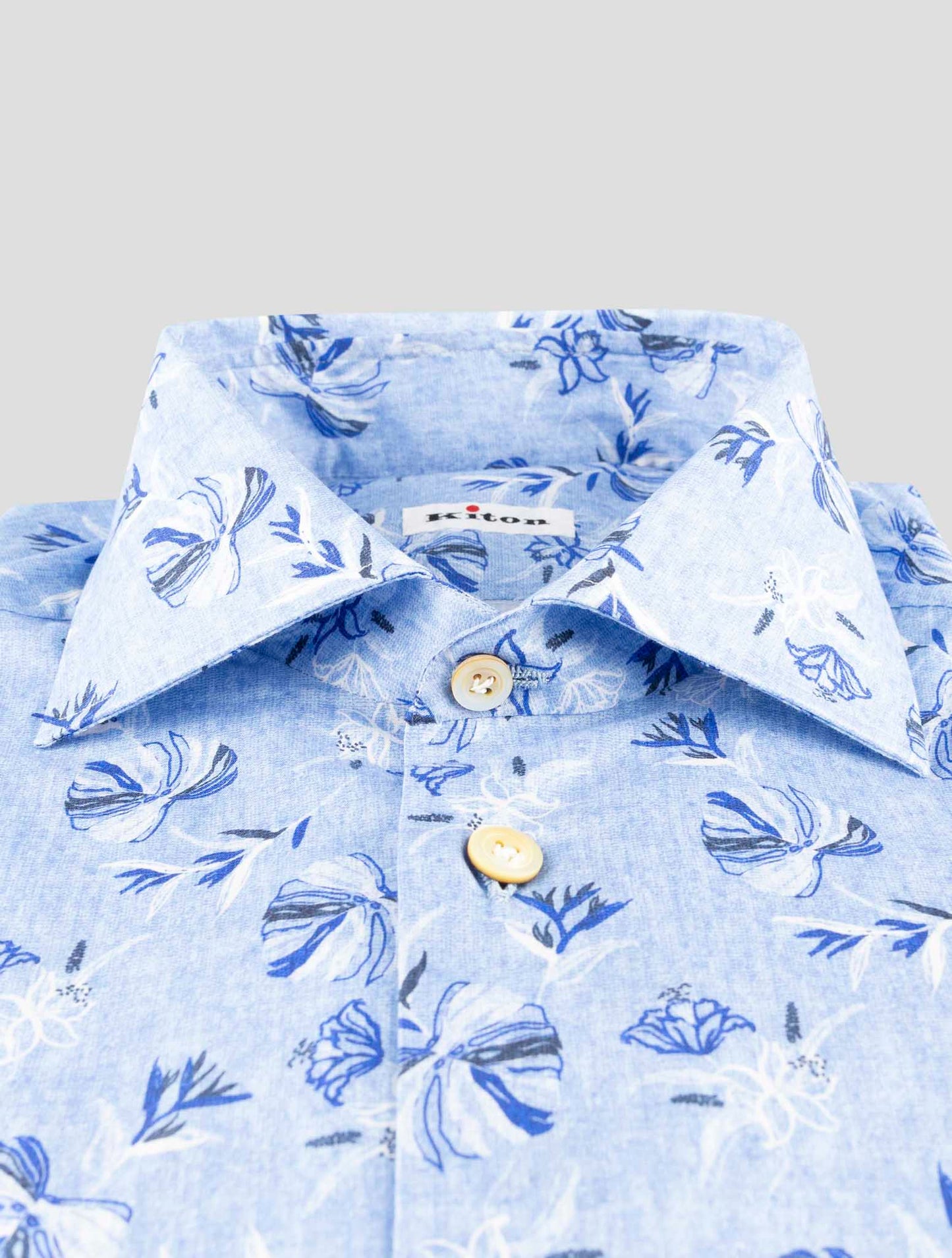 Kiton Light Blue Cotton Ea Shirt