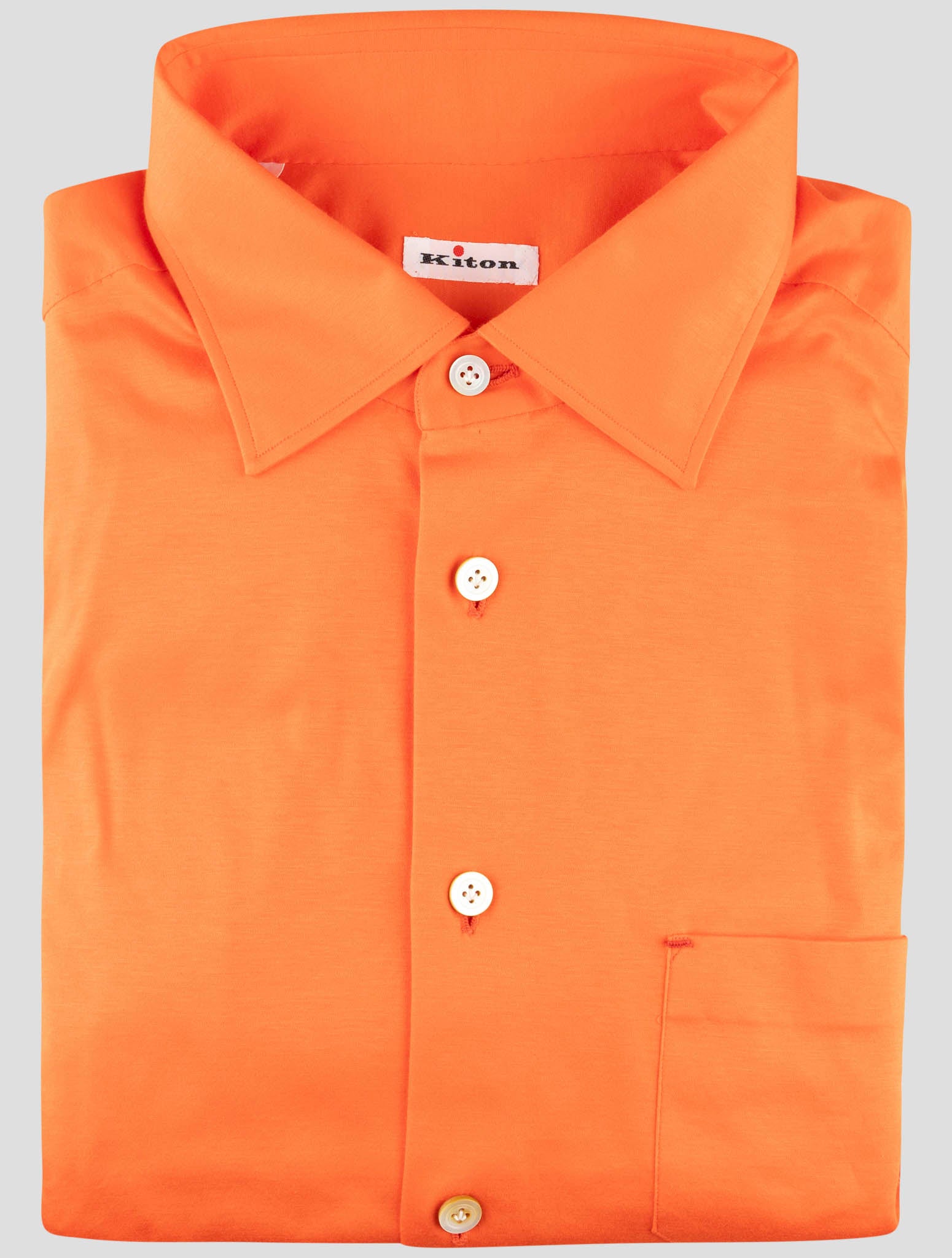 Kiton Orange Cotton Shirt