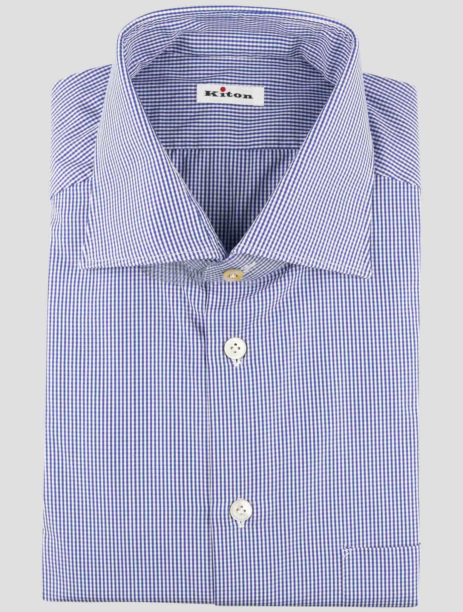Kiton Blue Cotton Shirt