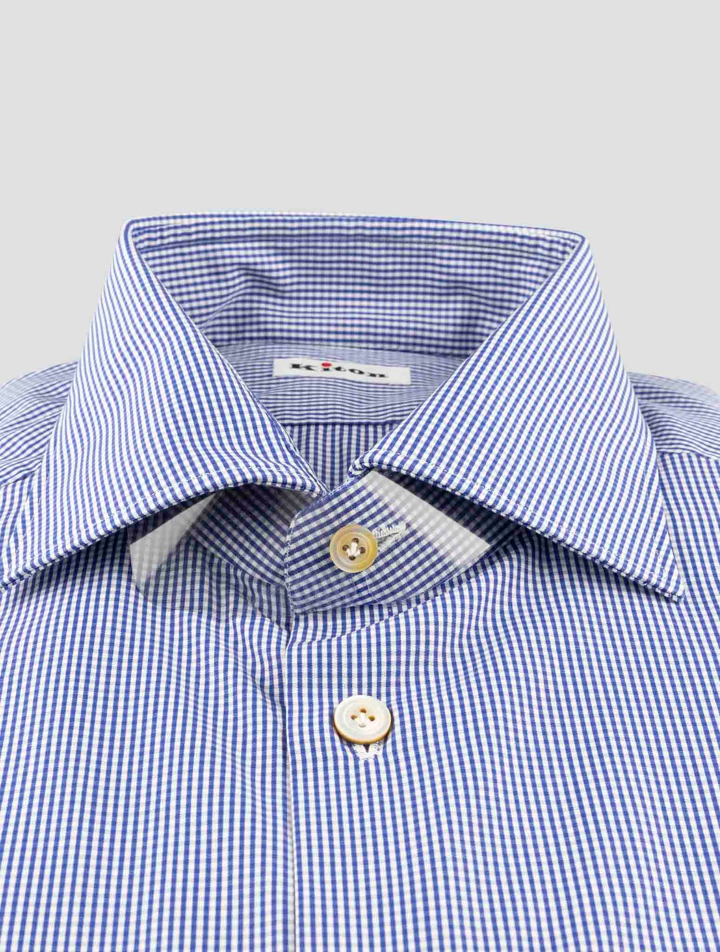 Kiton Blue Cotton Shirt