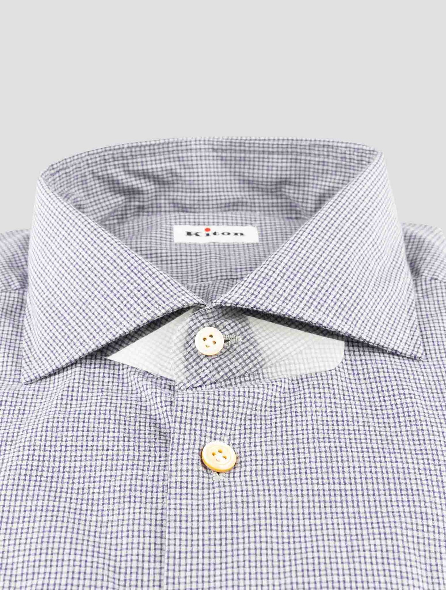 Kiton Blue Cotton Shirt