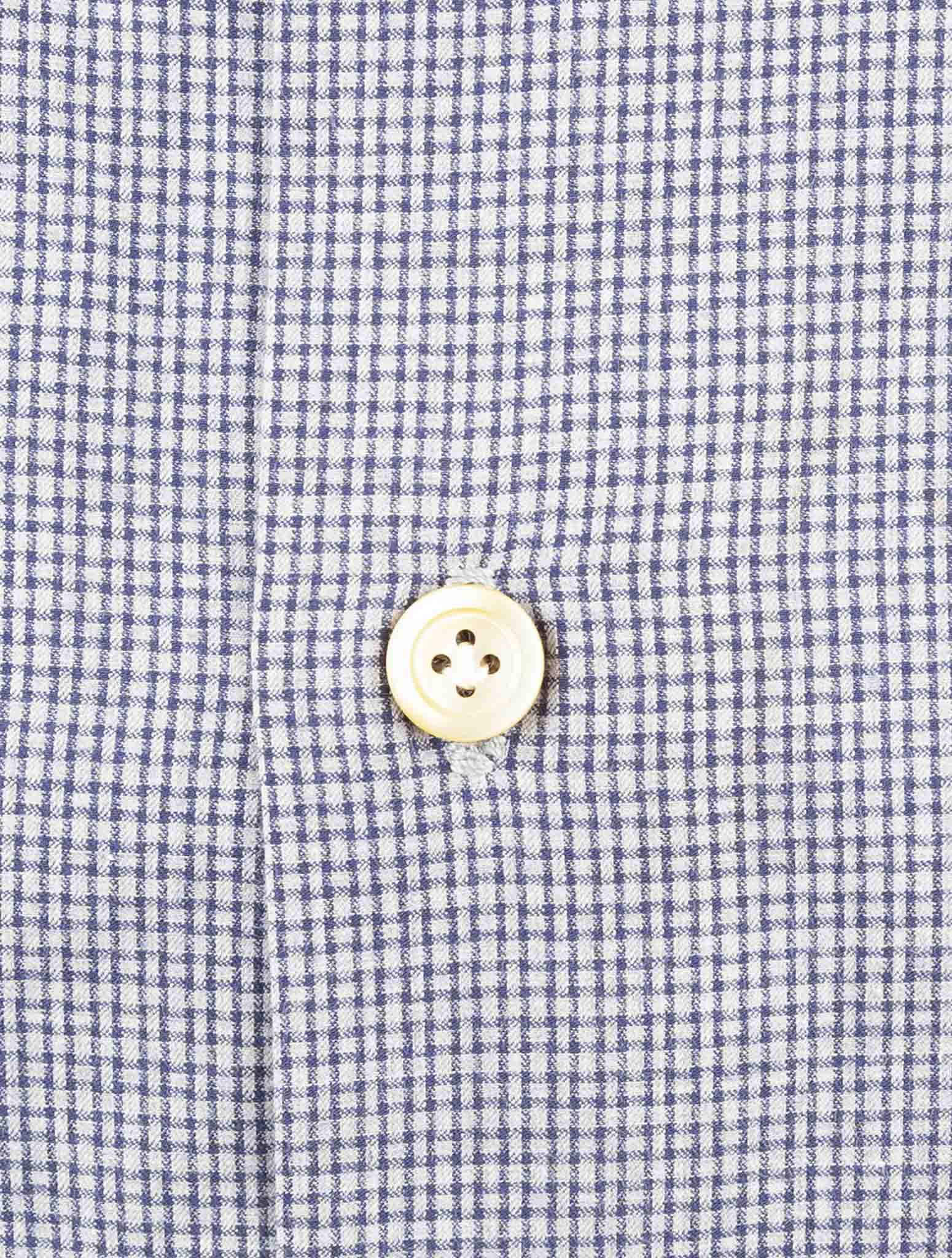 Kiton Blue Cotton Shirt