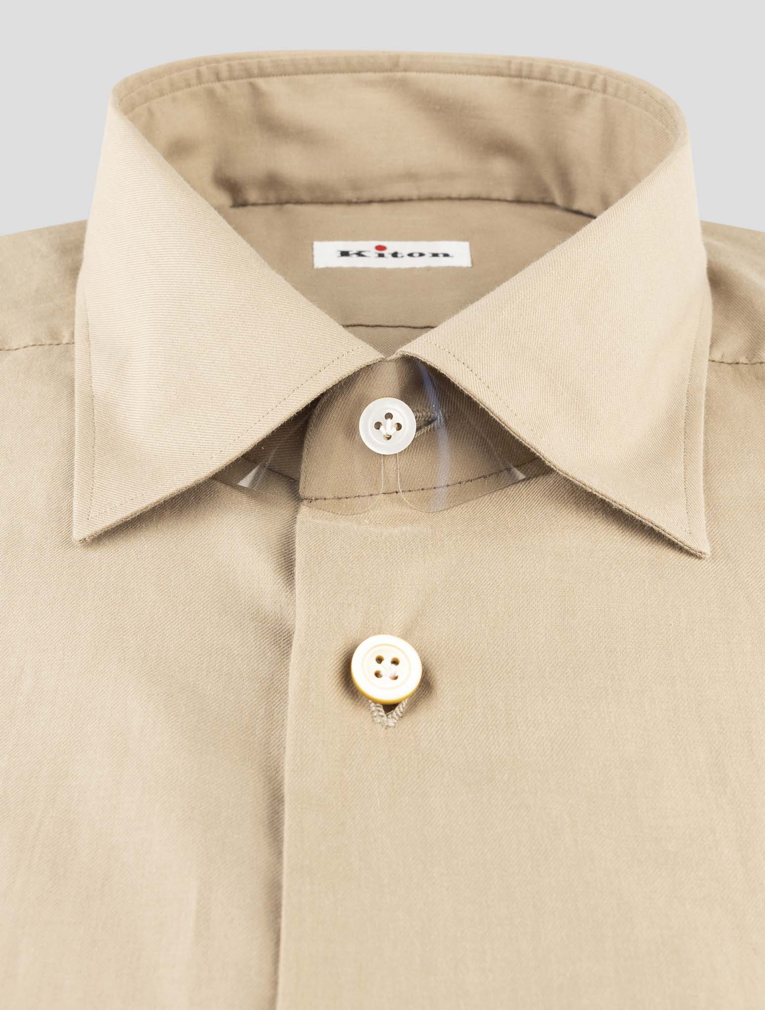 Kiton Brown Cotton Shirt