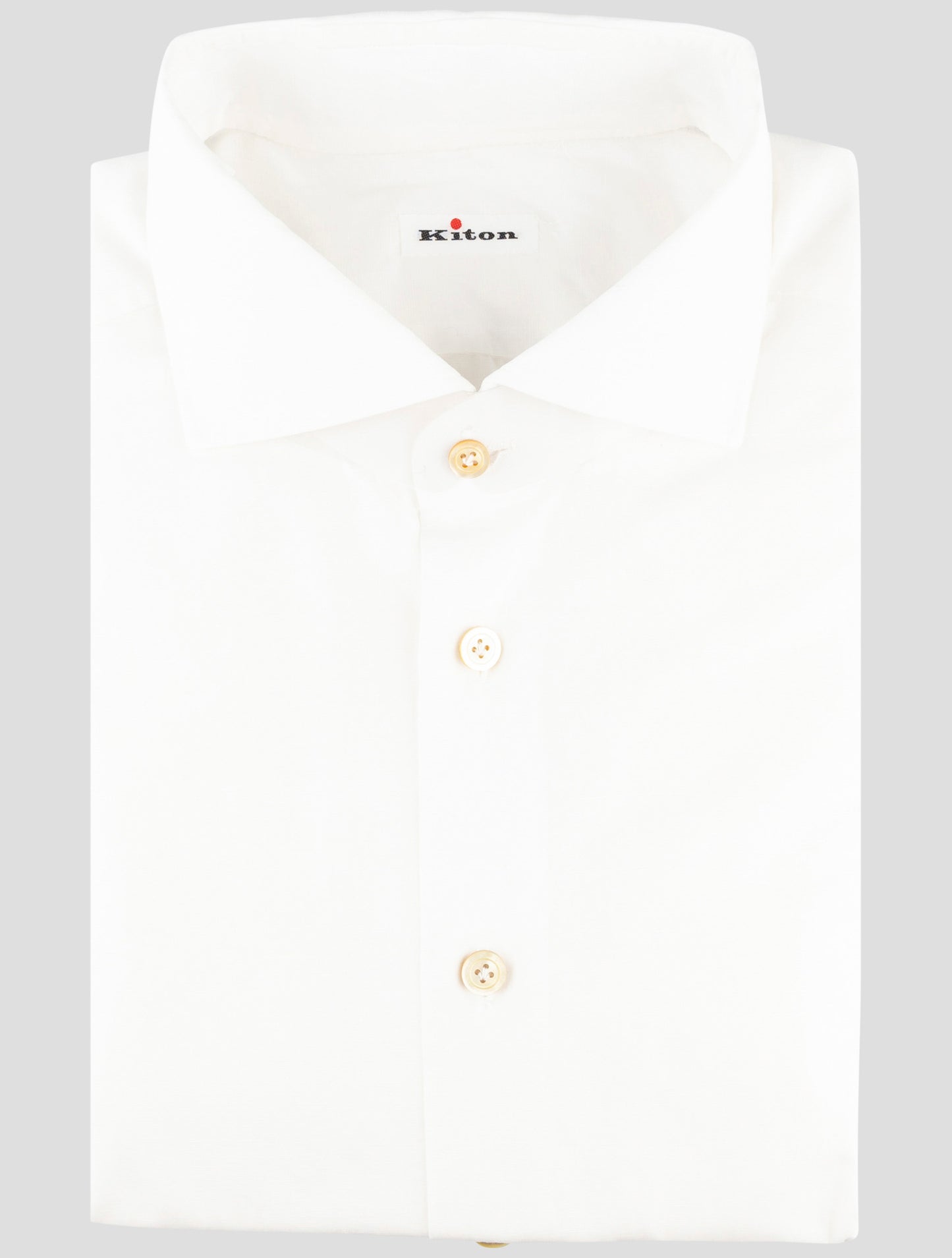 Kiton White Cotton Linen Shirt