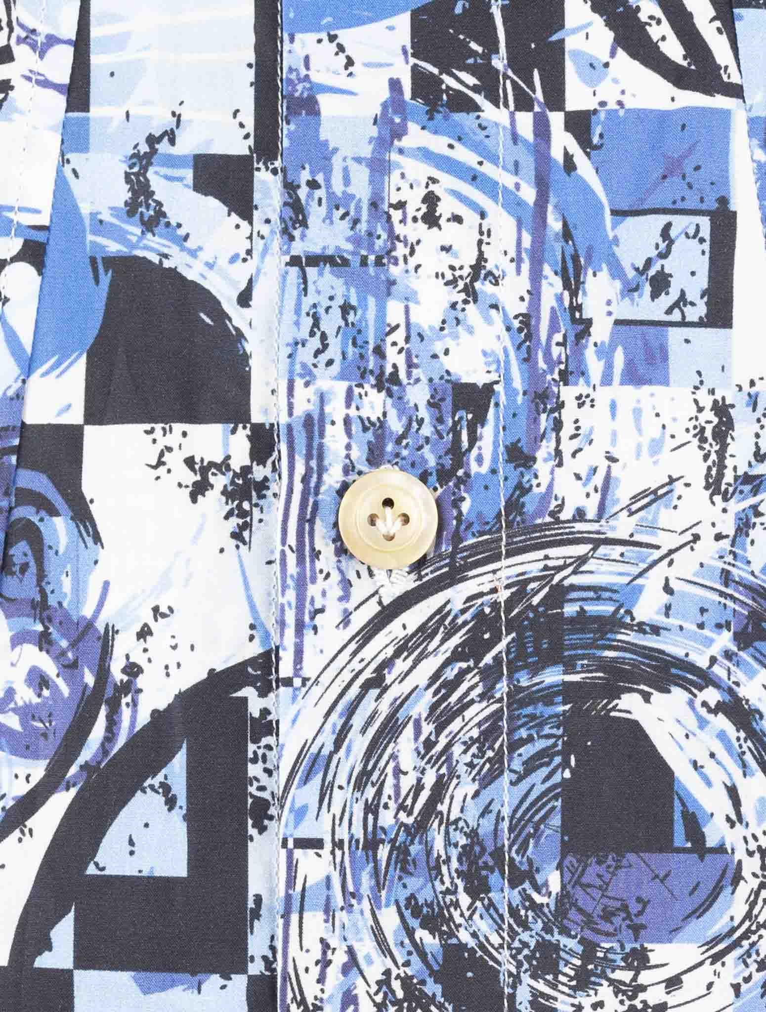 Kiton Blue Cotton Shirt