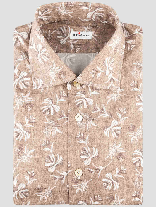 Kiton Brown Cotton Ea Shirt