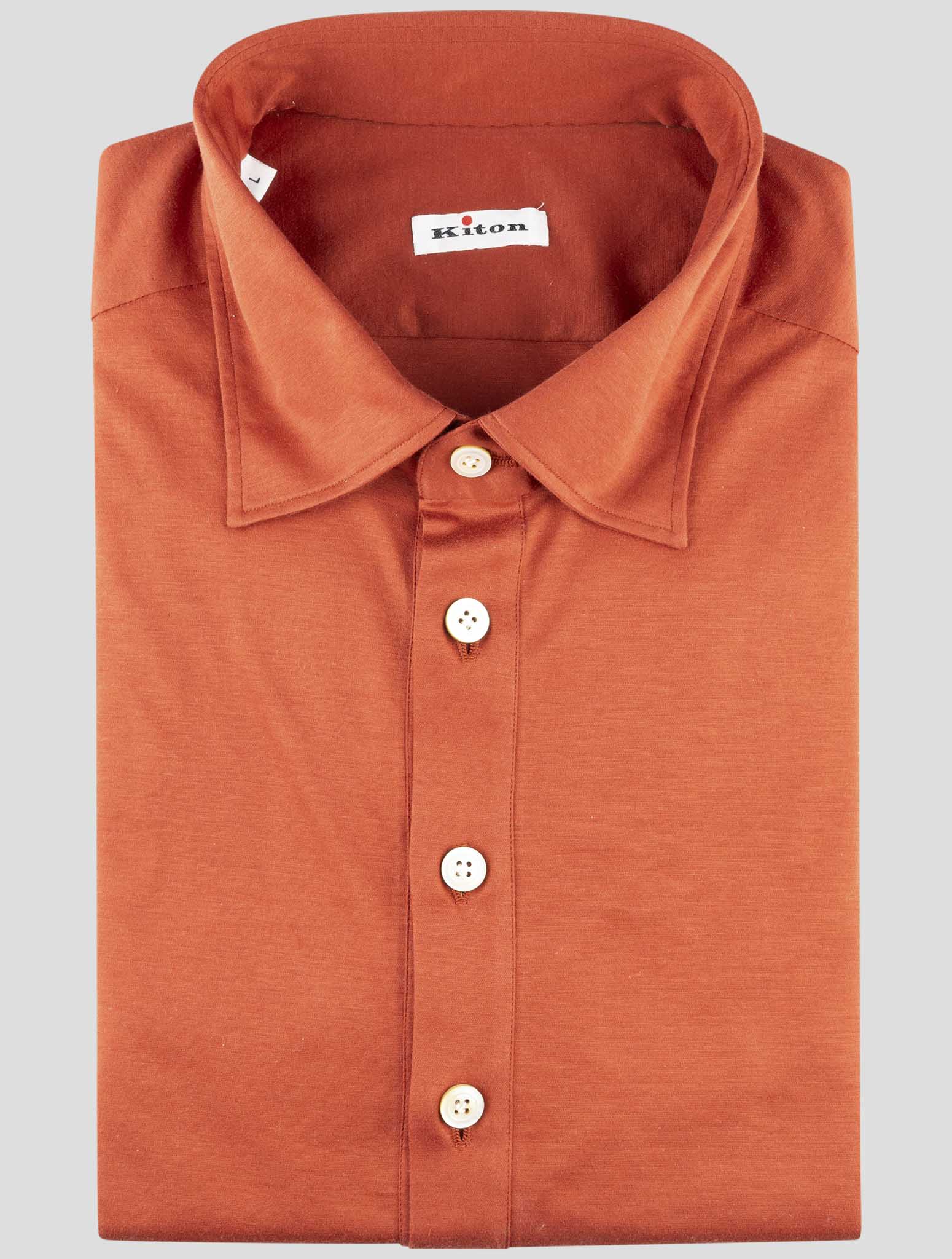 Kiton Burgundy Cotton Shirt