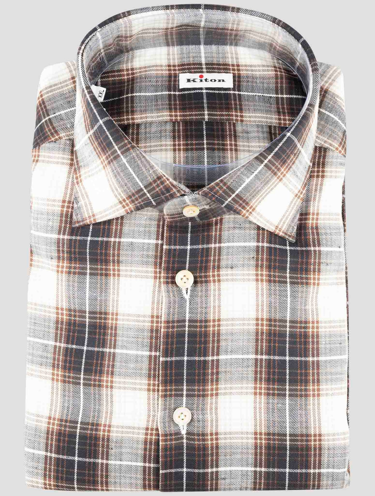 Kiton Gray Cotton Shirt