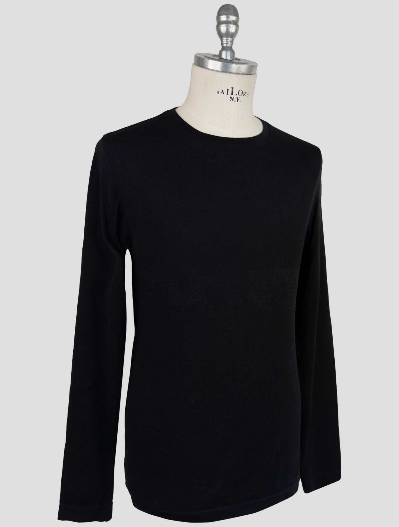 Kiton Knt Black Cotton Sweater Crewneck