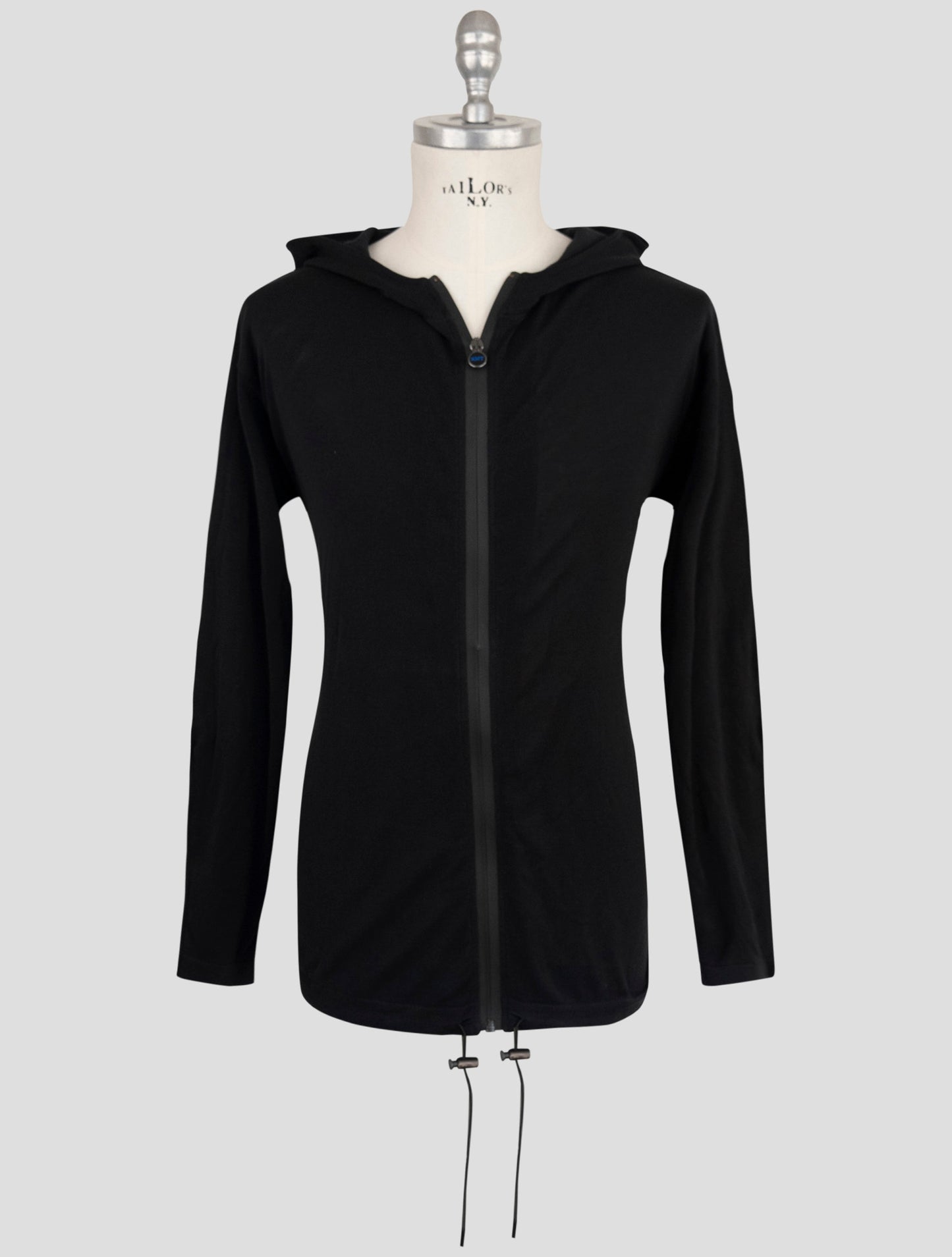 Kiton Knt Black Cotton Sweater Full Zip