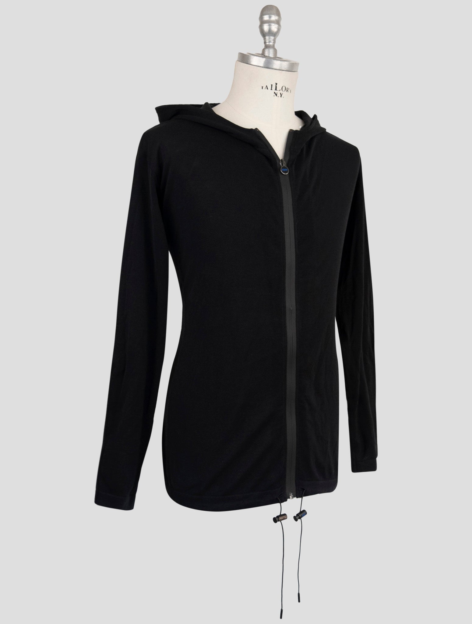 Kiton Knt Black Cotton Sweater Full Zip