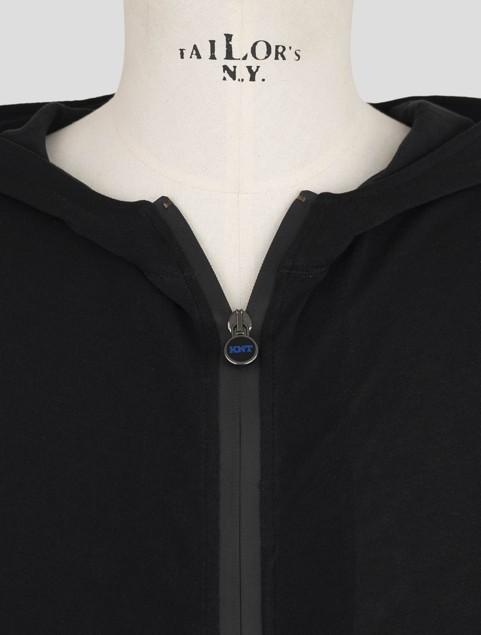 Kiton Knt Black Cotton Sweater Full Zip