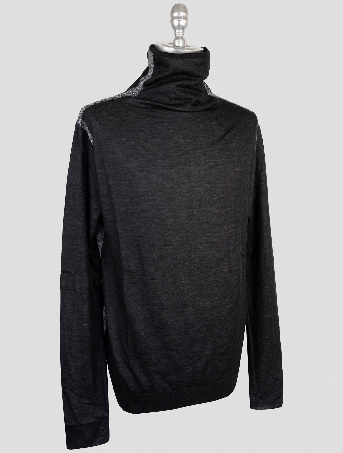 Kiton Knt Gray Cashmere Virgin Wool Sweater Turtleneck