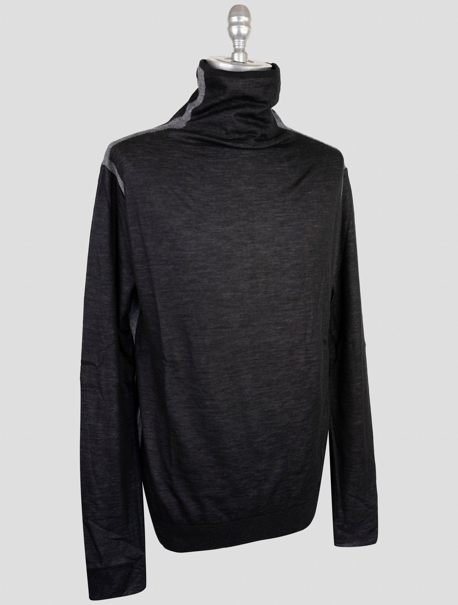 Kiton Knt Gray Cashmere Virgin Wool Sweater Turtleneck