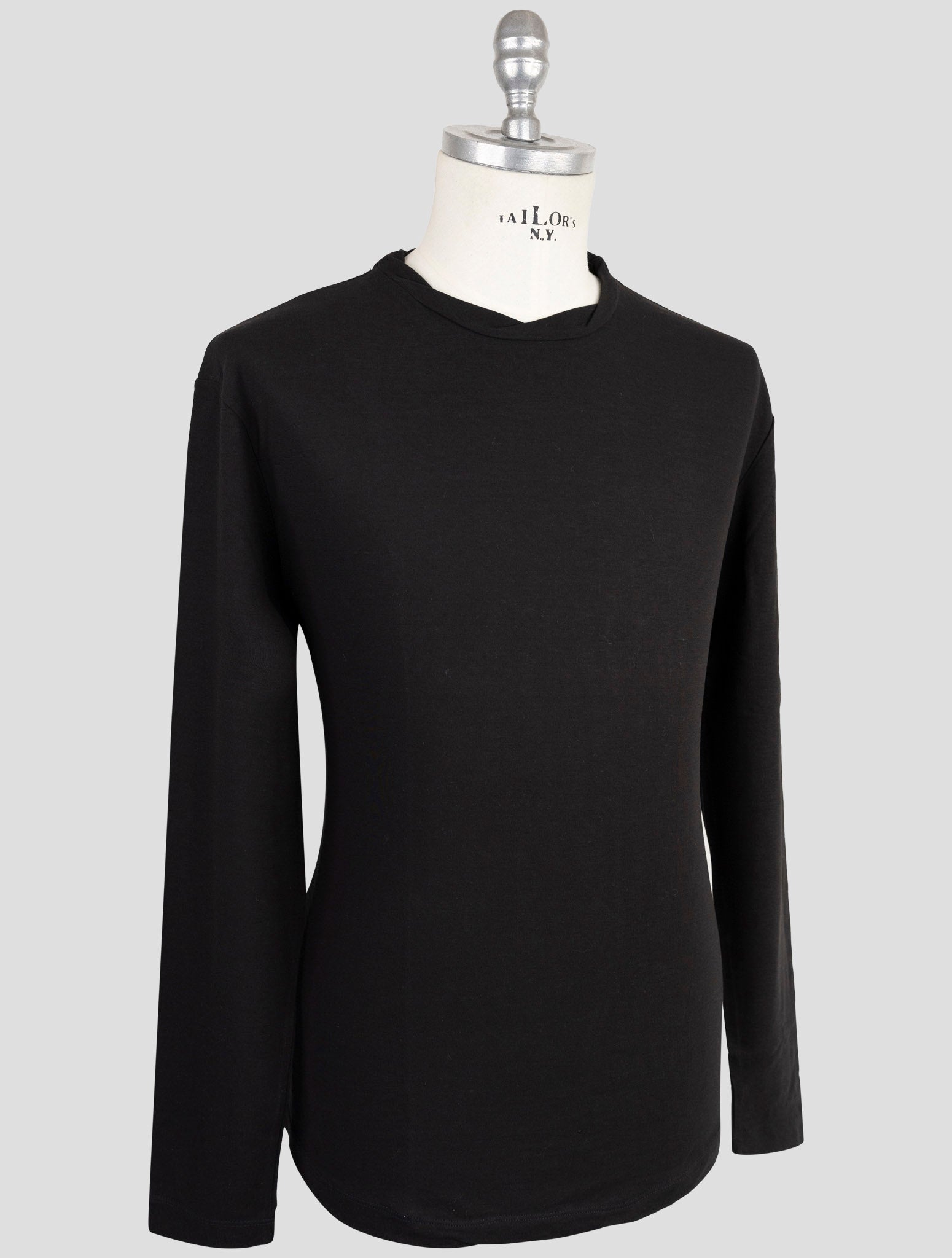 Kiton Knt Black Cotton Sweater Crewneck