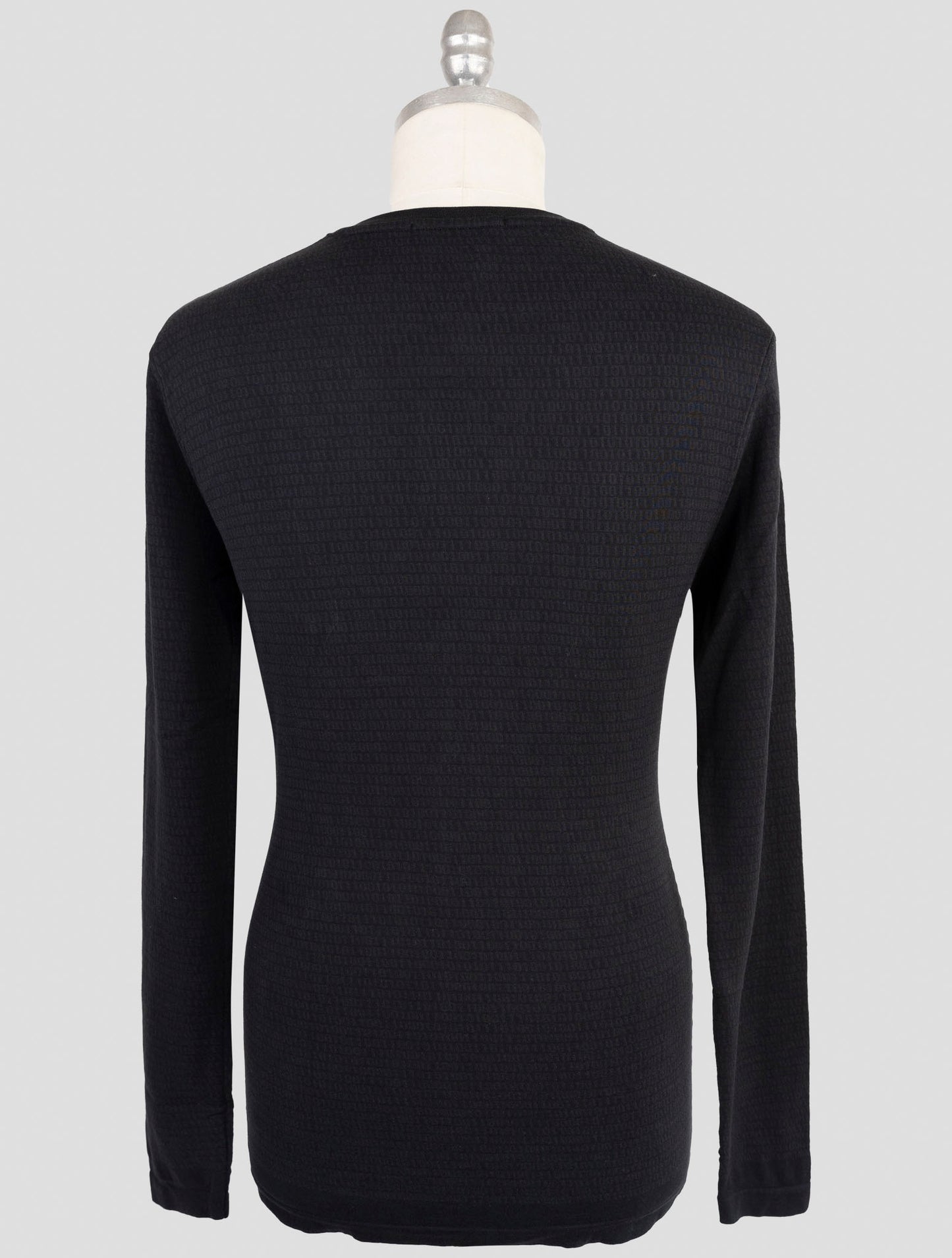 Kiton Knt Black Cotton Sweater Crewneck