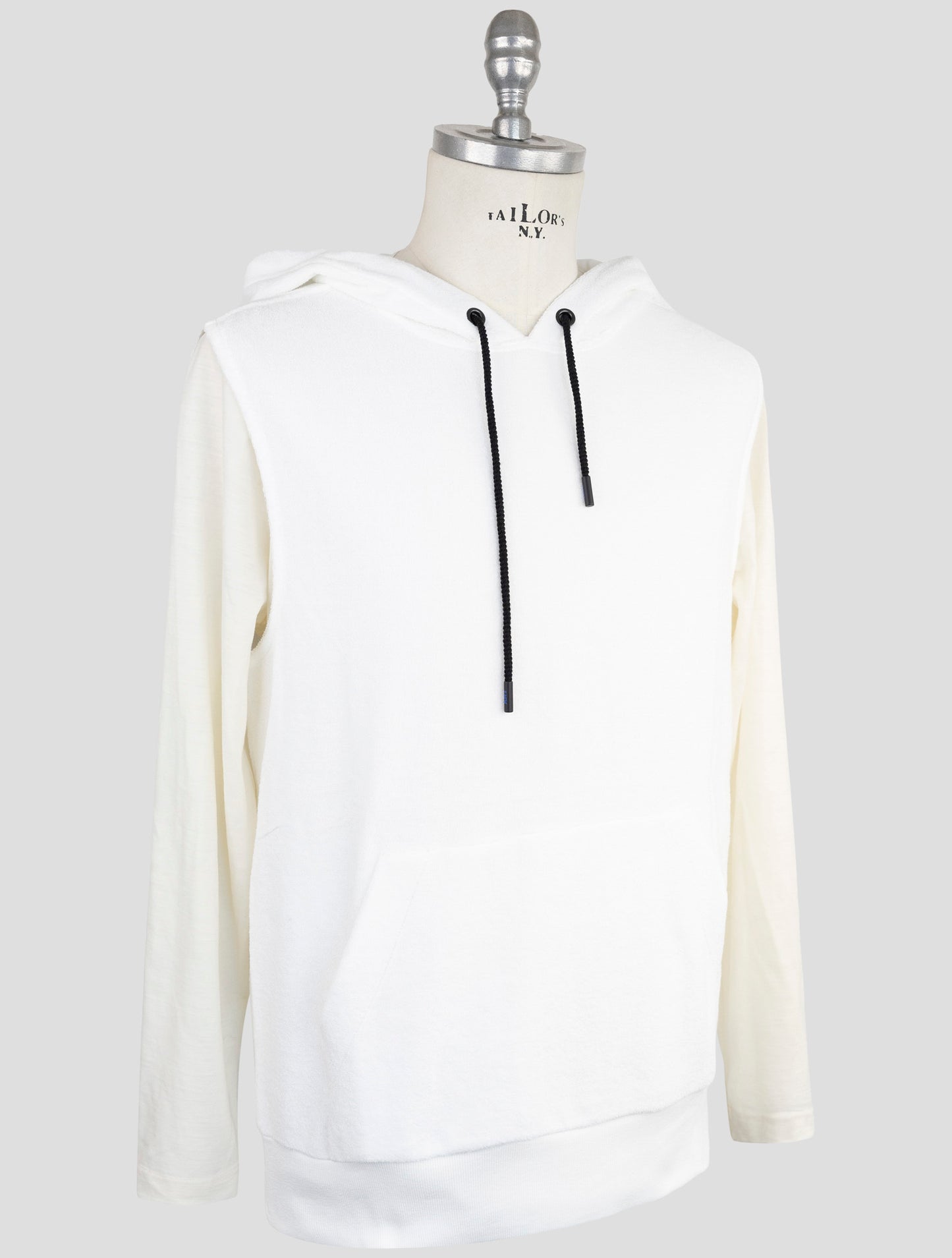 Kiton Knt White Cotton Gilet Hoodie