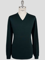 Kiton Green Cashmere Silk Sweater V-Neck