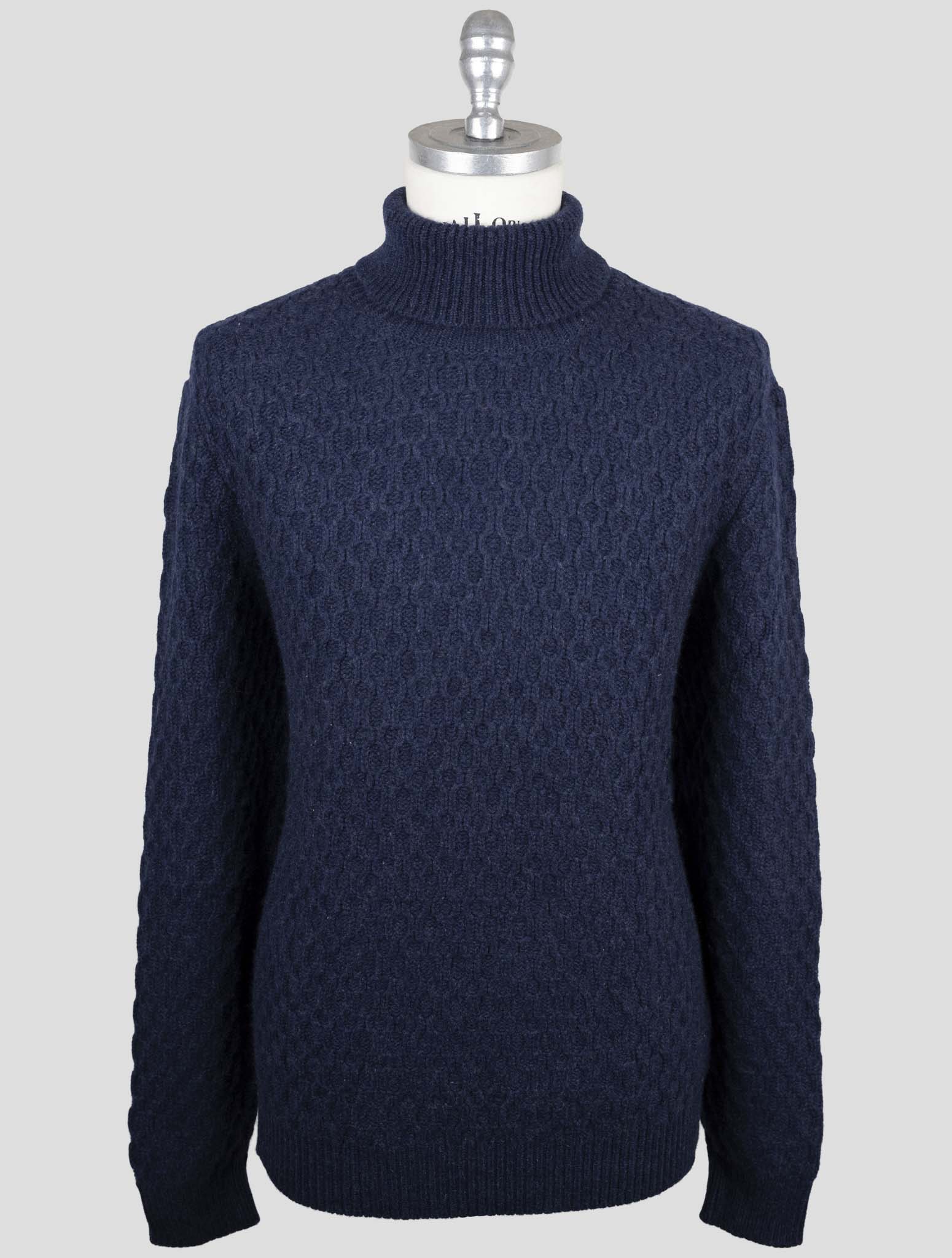 Kiton Blue Cashmere Sweater Turtleneck