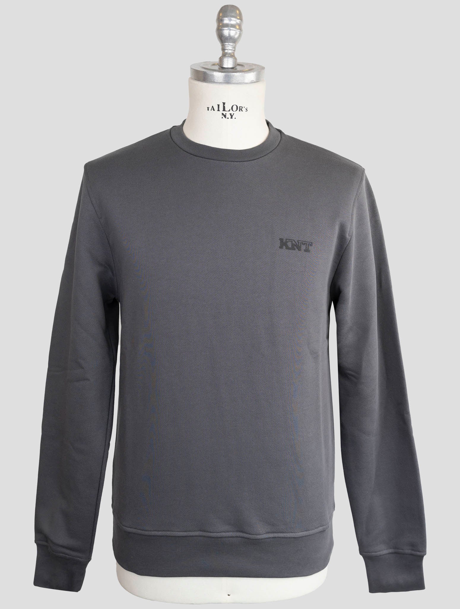Kiton Knt Gray Cotton Sweater Crewneck