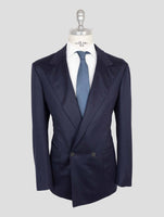 Kiton Knt Blue Wool Double Breasted Suit
