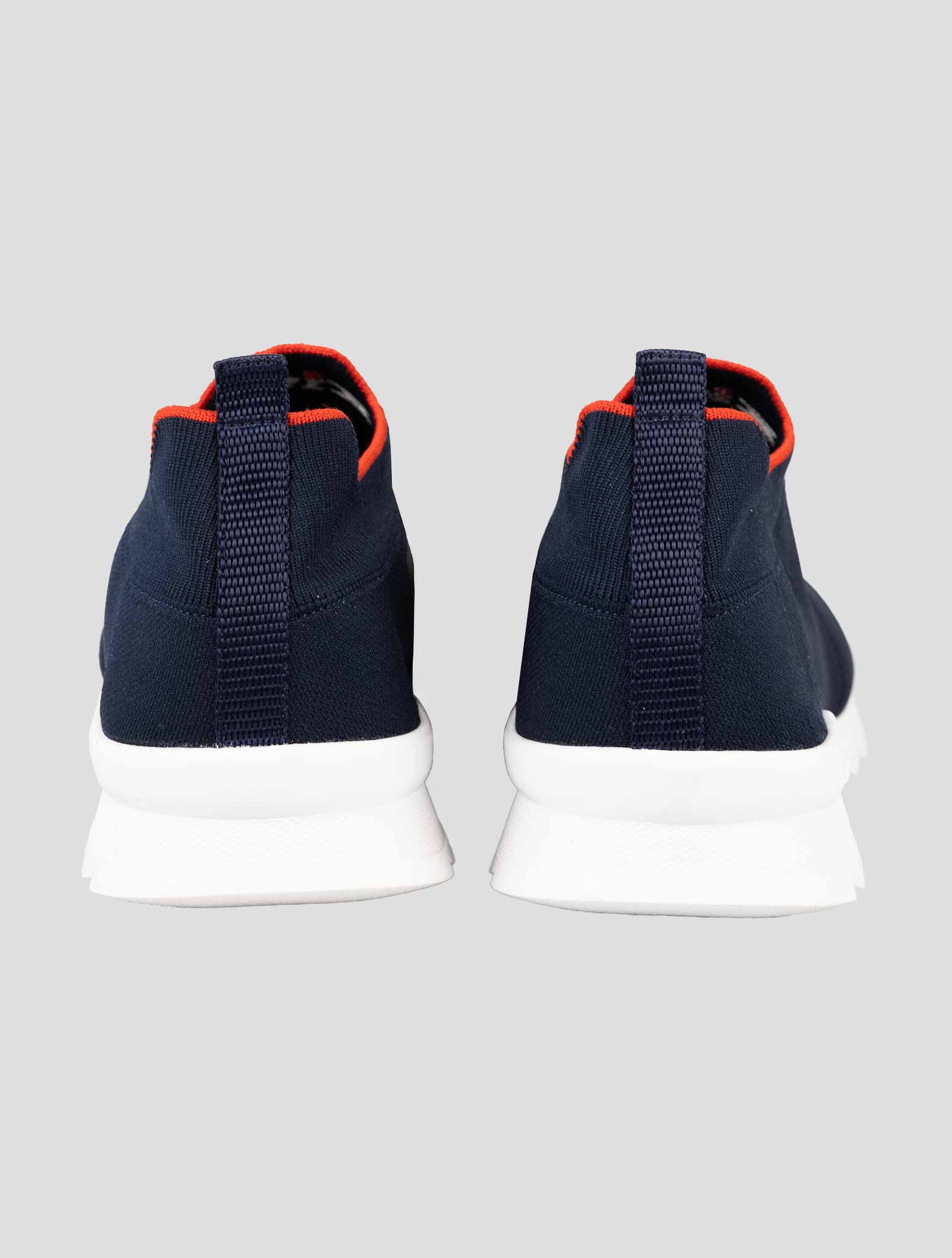 Kiton Blue Cotton Ea Sneakers
