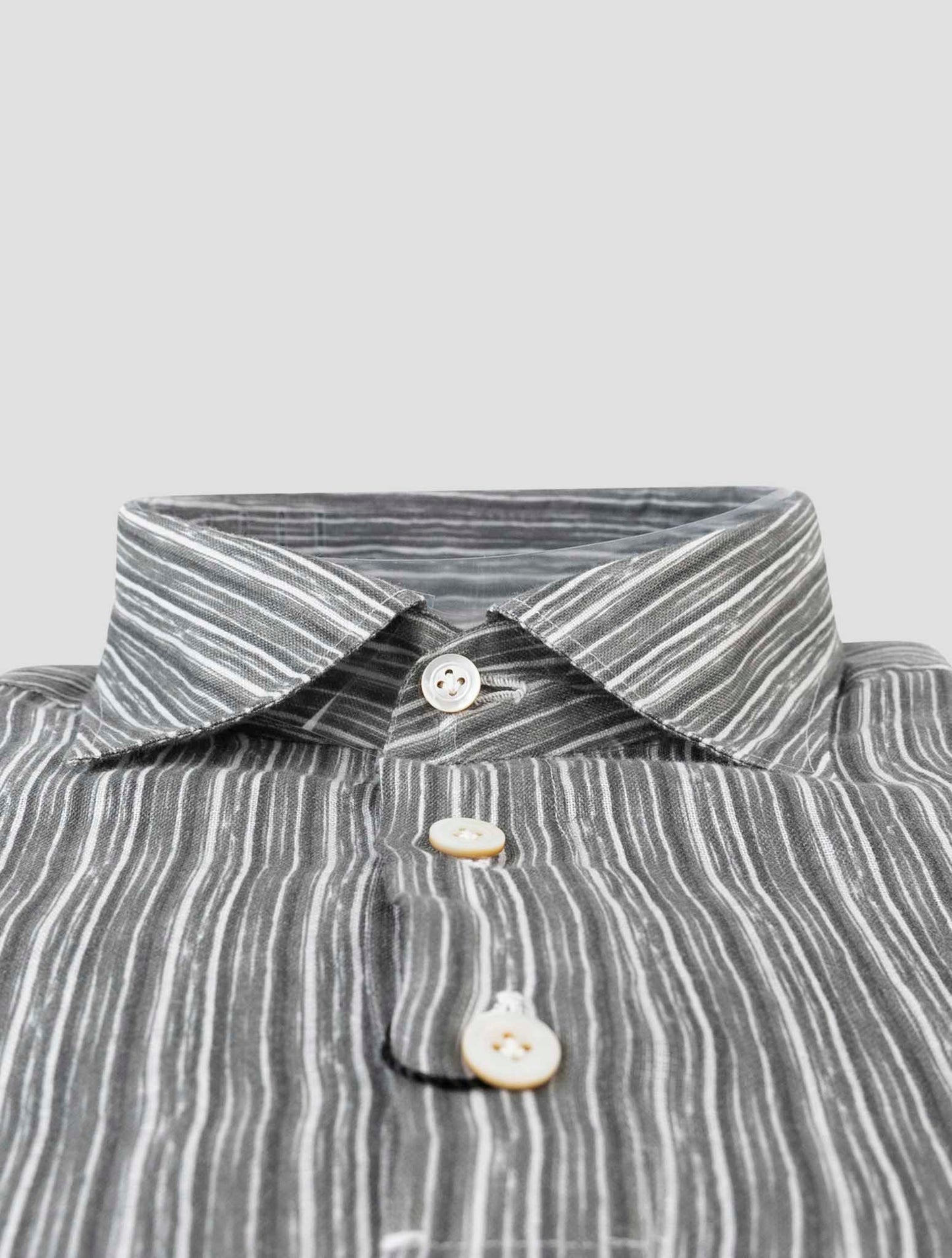 Kiton Green White Linen Sweater Polo